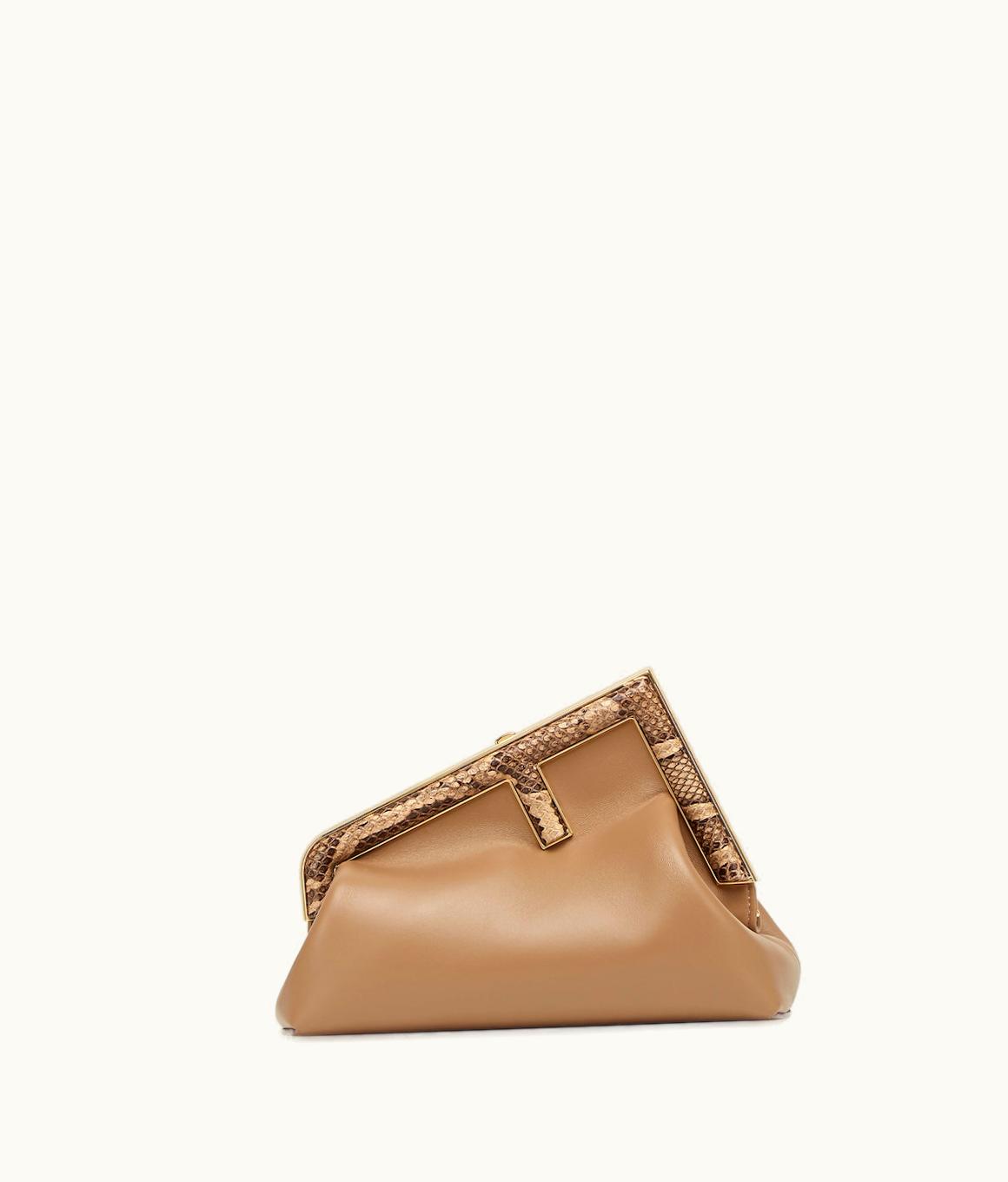 Fendi Fendi First Small - Beige Leather Bag With Exotic Details