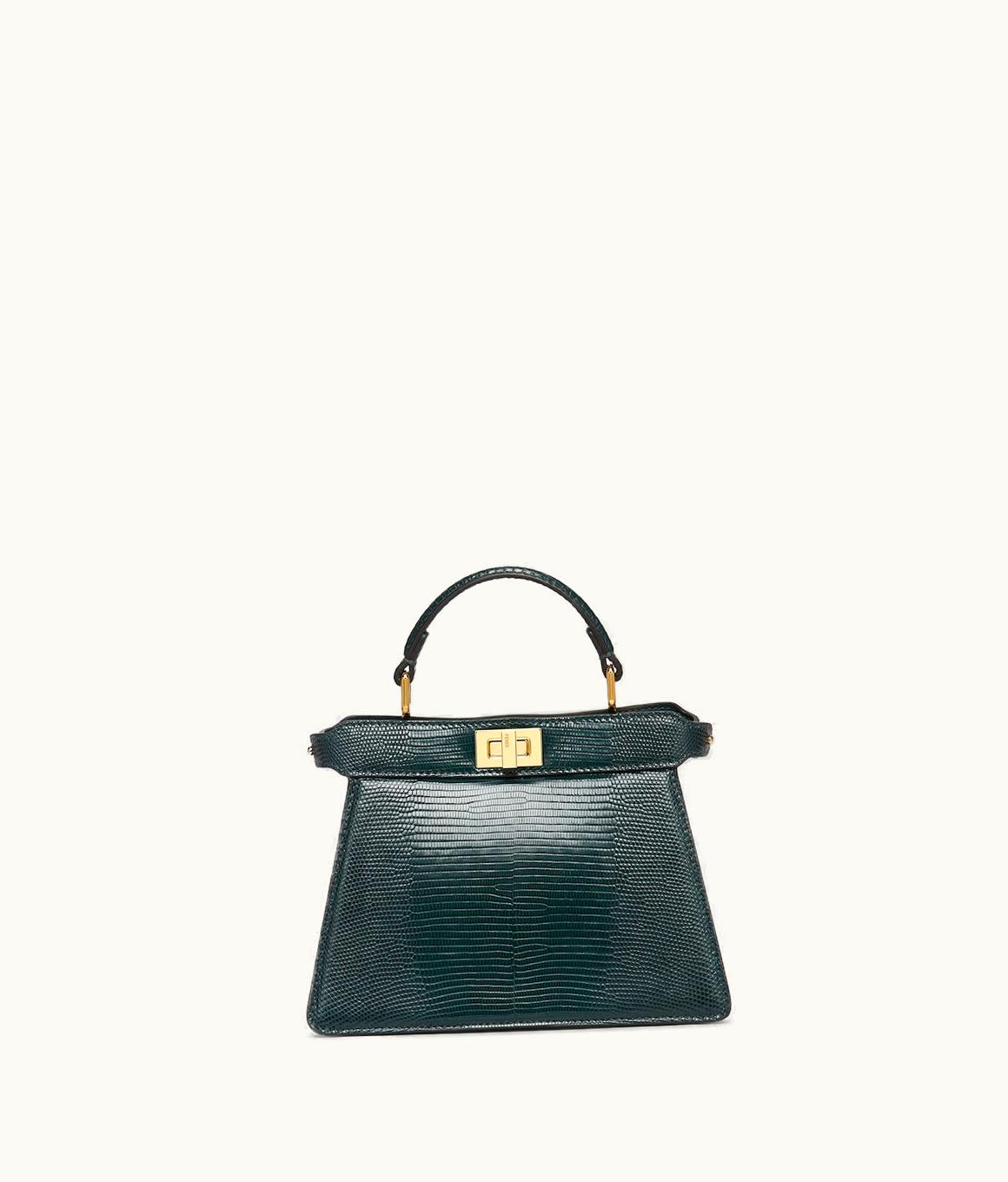 Fendi Fendi Peekaboo Iseeu Petite - Dark Green Lizard Leather Bag