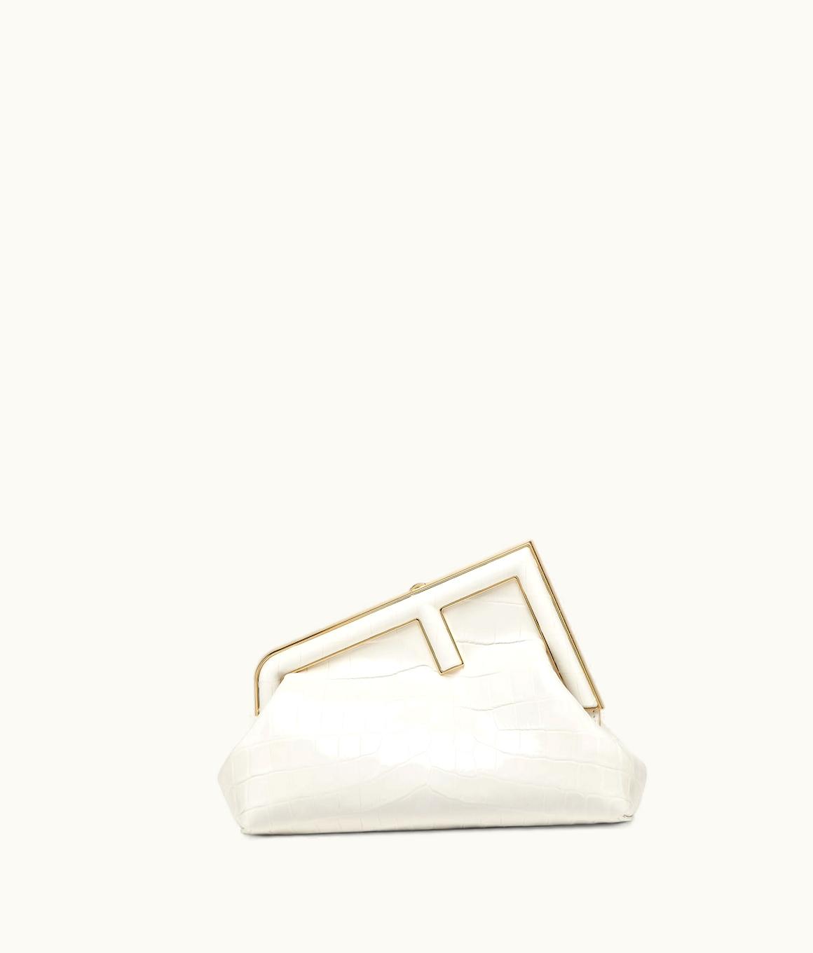 Fendi Fendi First Small - White Laque Crocodile Leather Bag
