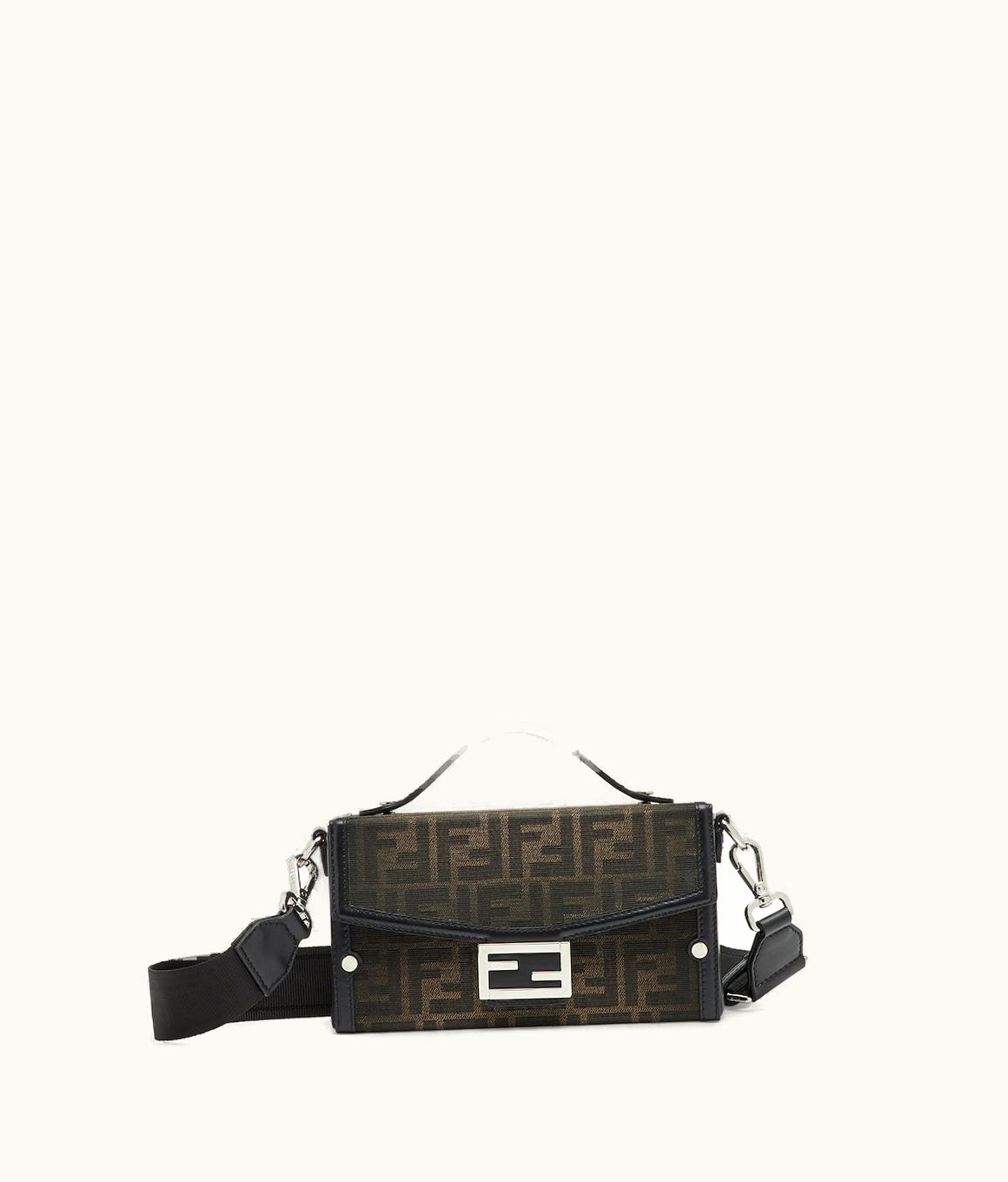 Fendi Fendi Soft Trunk Baguette - Brown FF Fabric Bag