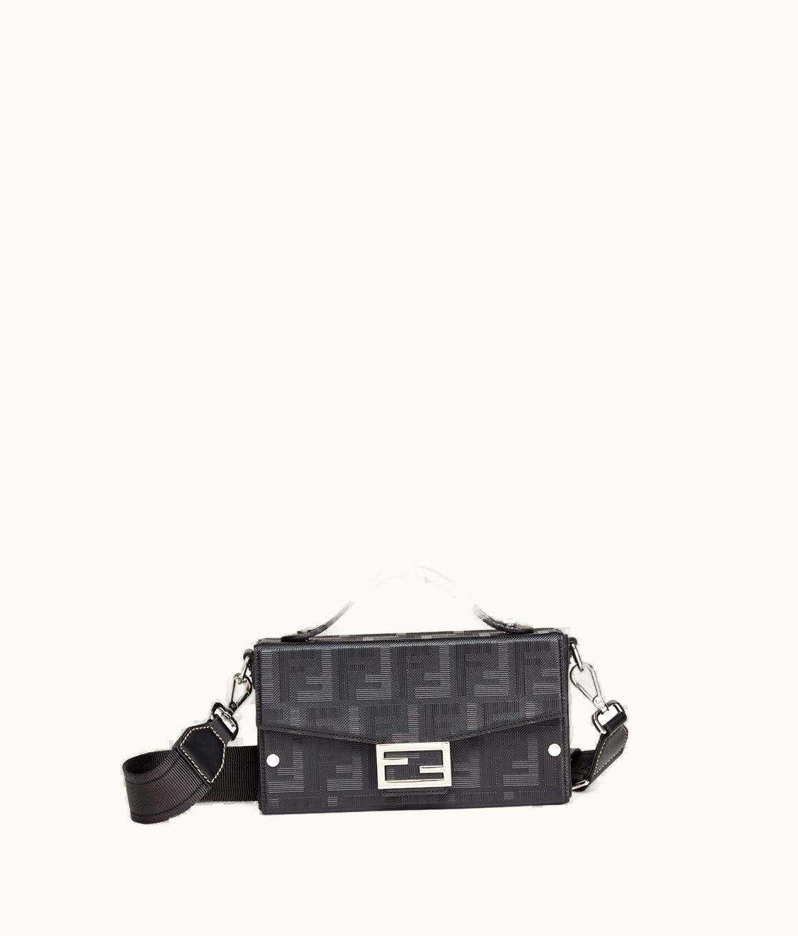 Fendi Fendi Shadow Baguette Soft Trunk - Black Leather Bag