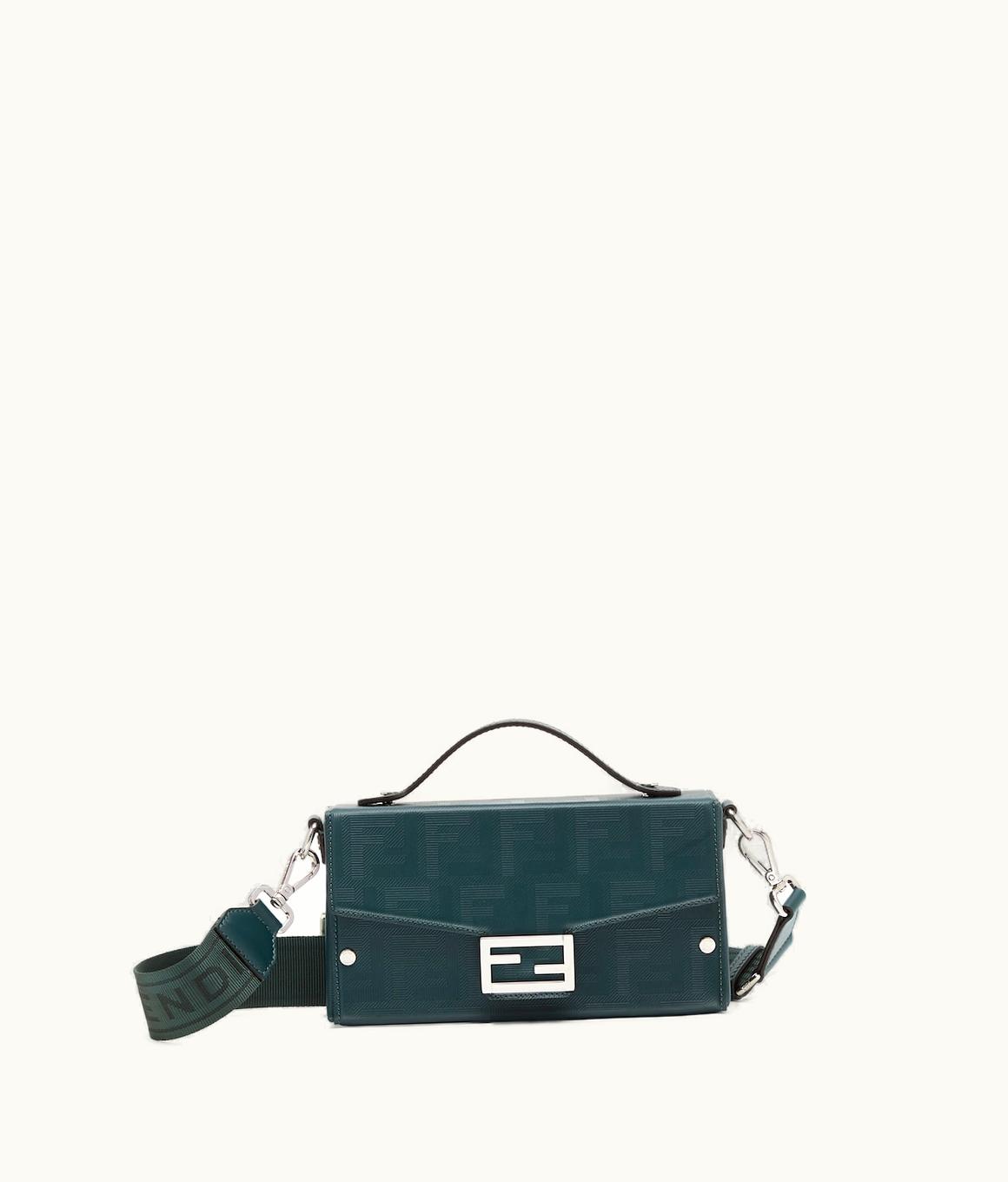 Fendi Fendi Shadow Baguette Soft Trunk - Dark Green Leather Bag