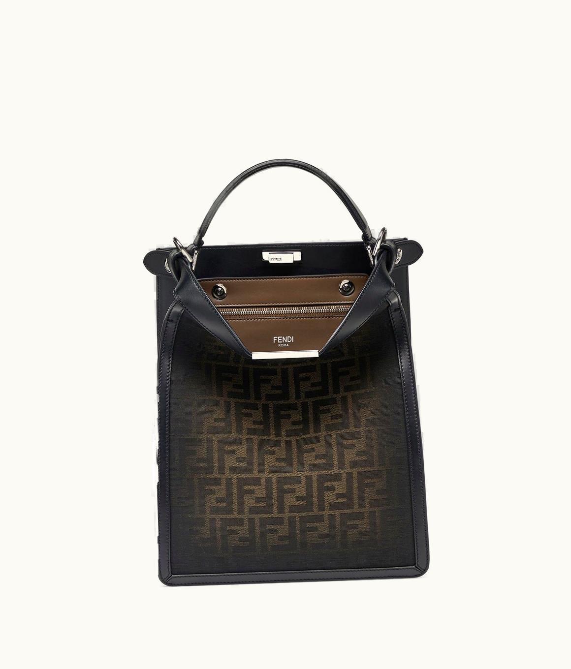 Fendi Fendi Peekaboo X-Lite Small - Brown FF Fabric Bag