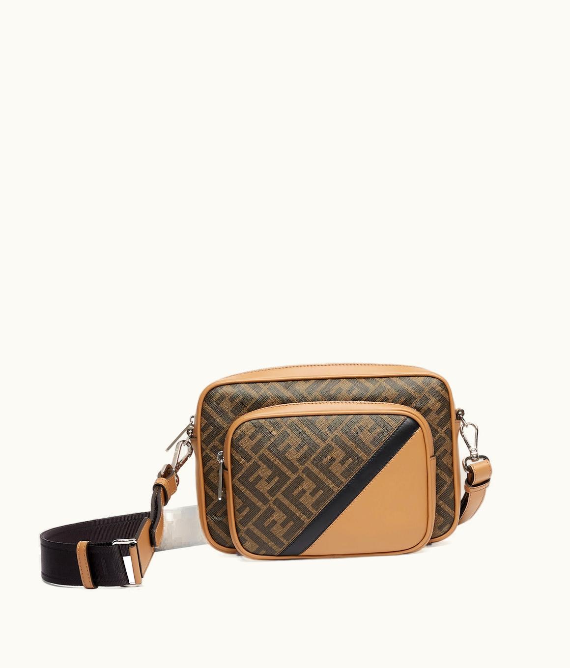 Fendi Fendi Diagonal Duo Camera Case - Brown FF Fabric Bag