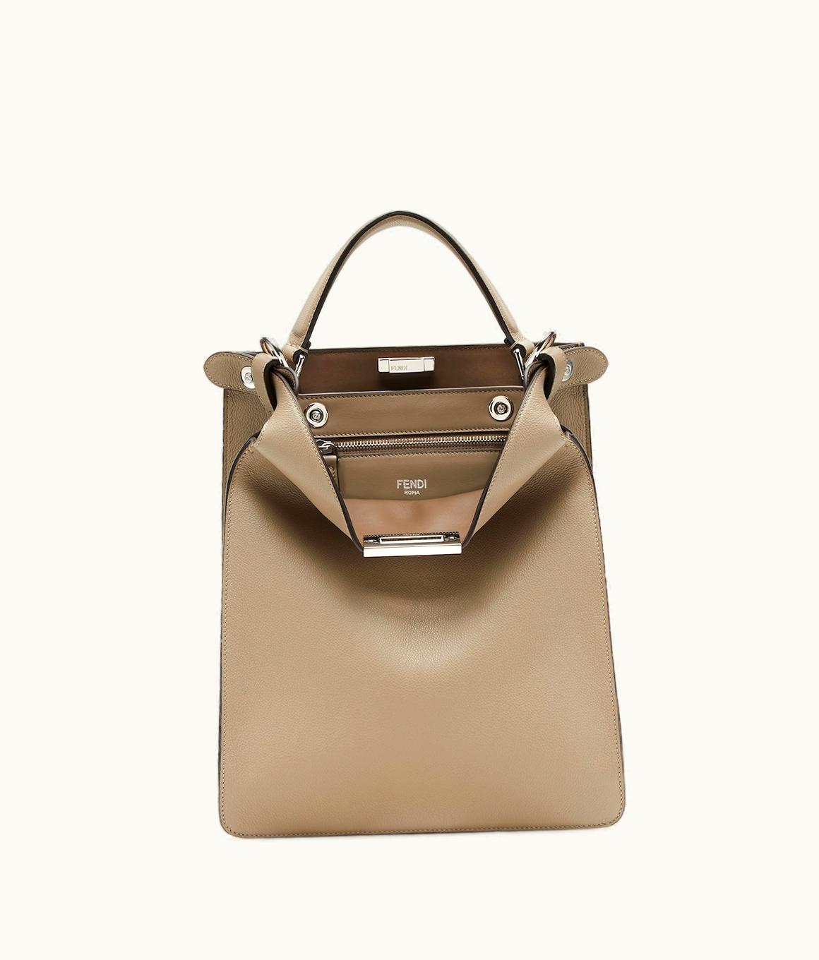 Fendi Fendi Peekaboo X-Lite Small - Beige Leather Bag