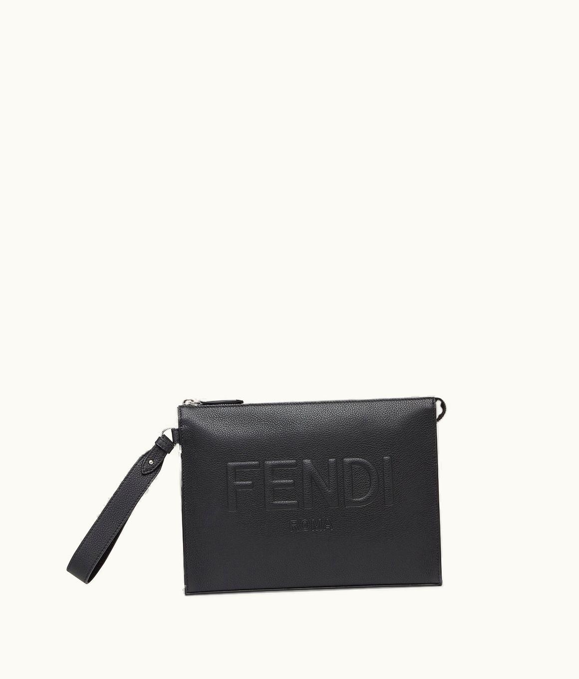 Fendi Fendi Roma Clutch - Black Leather Pouch