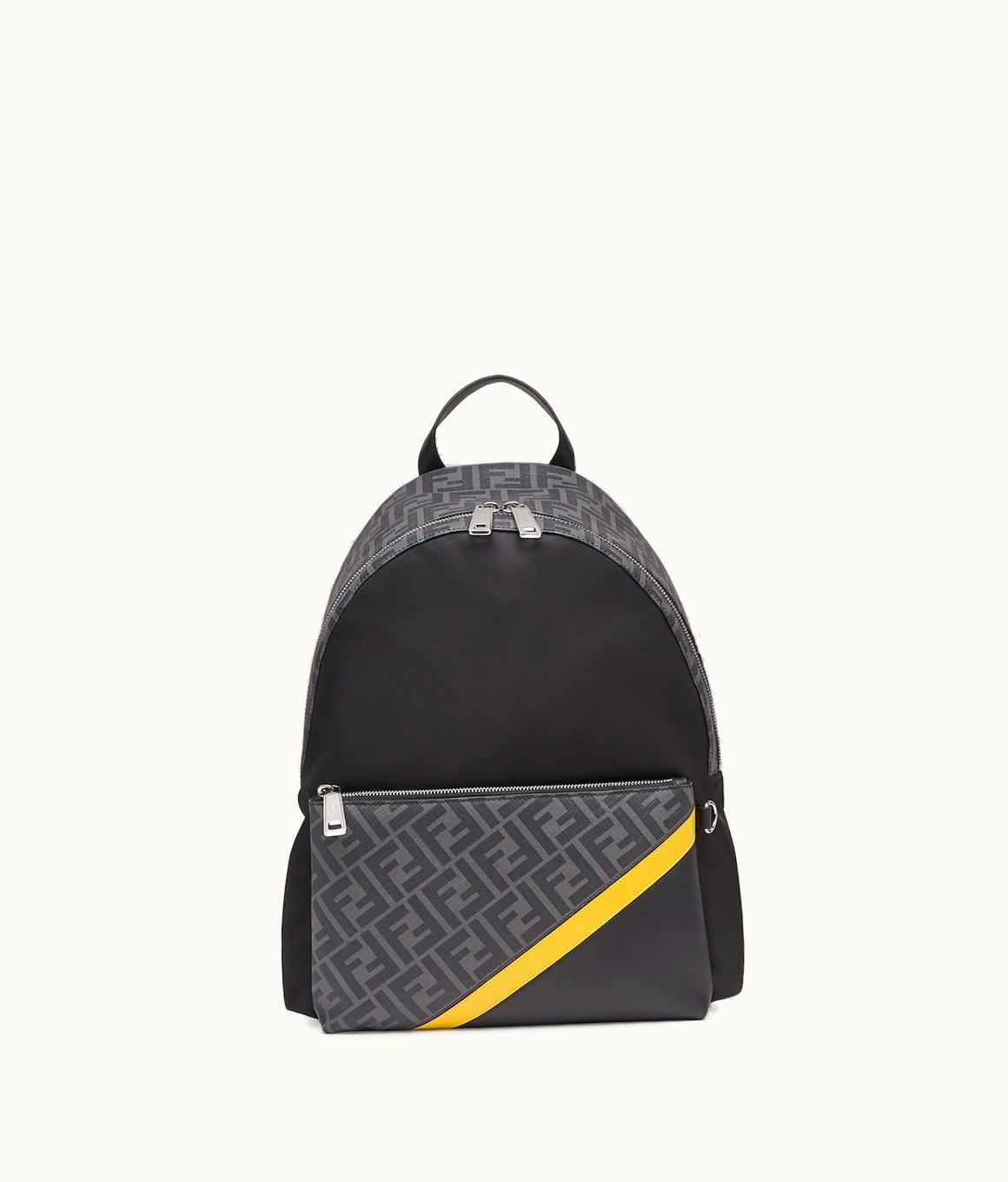 Fendi Fendi Diagonal Backpack - Black Nylon Backpack