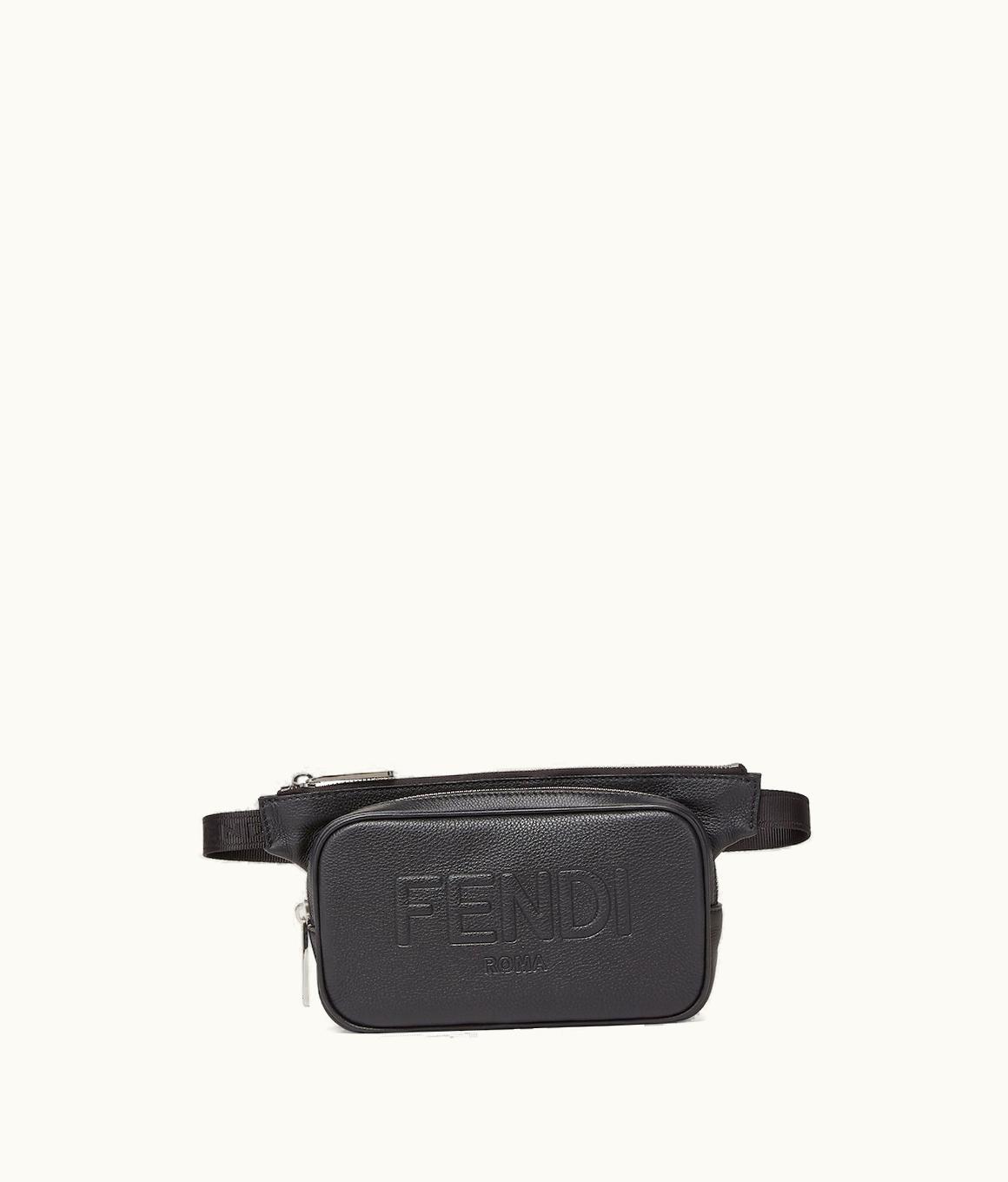 Fendi Fendi Roma Leather Belt Bag - Black Leather Belt Bag