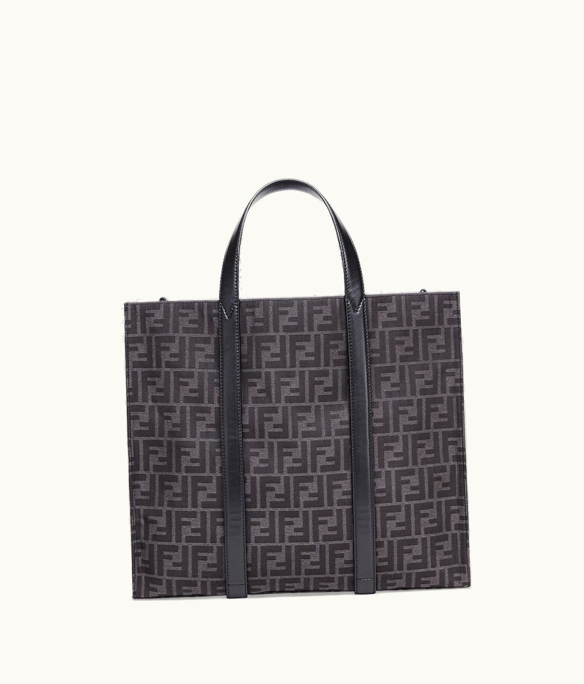 Fendi Fendi FF Jacquard Shopper Tote Bag Gray/Black