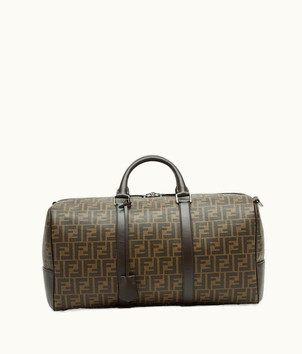 Fendi Fendi Medium FF Duffle - Large Brown FF Fabric Bag