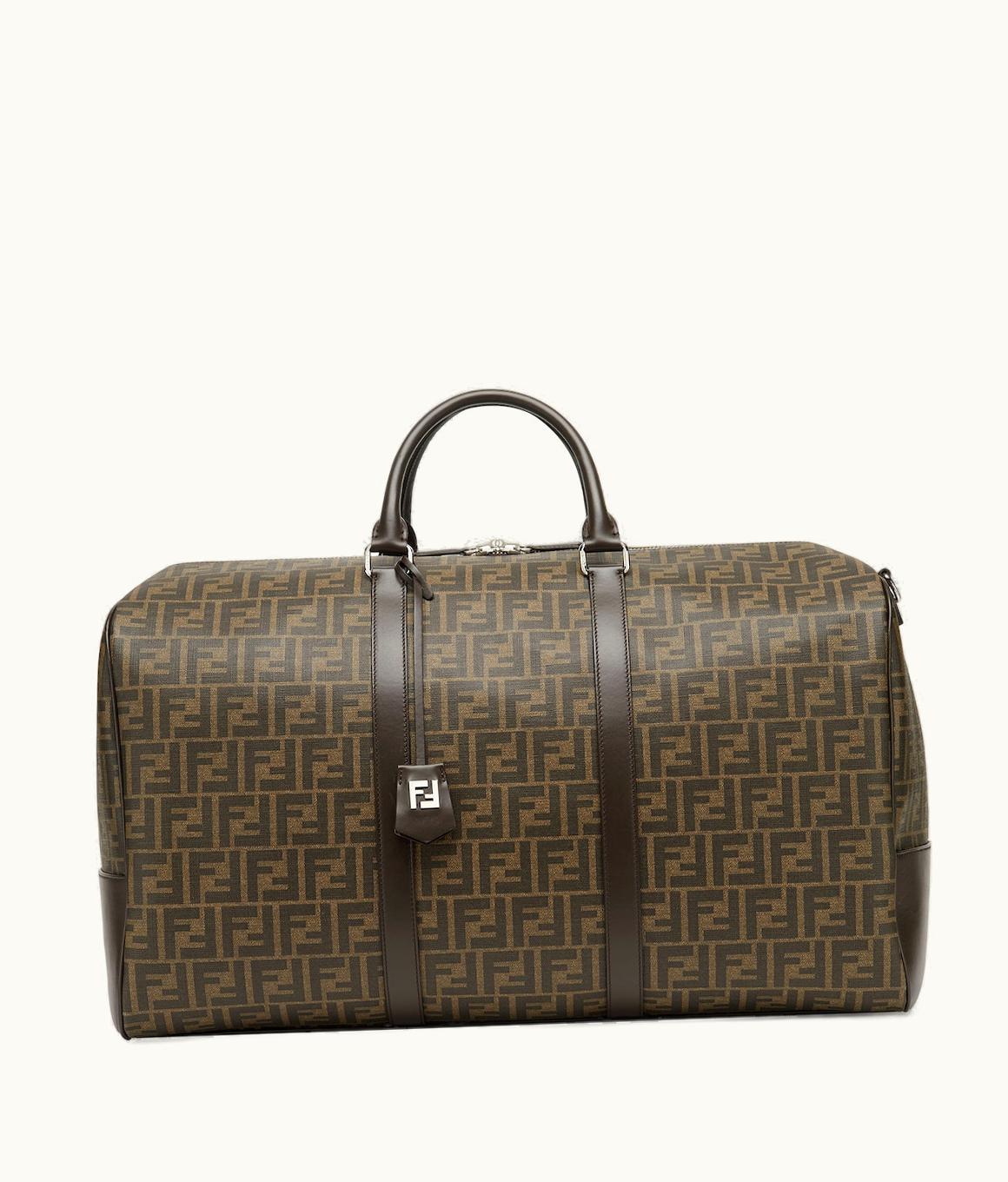 Fendi Fendi Large FF Duffle Bag - Large Brown FF Fabric Bag