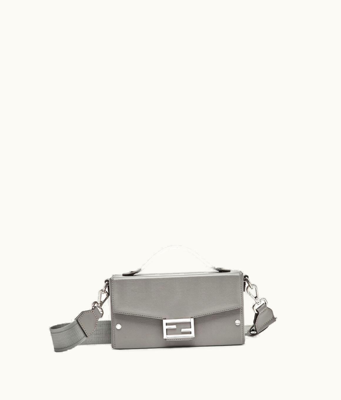 Fendi Fendi Shadow Baguette Soft Trunk - Dove Gray Leather Bag