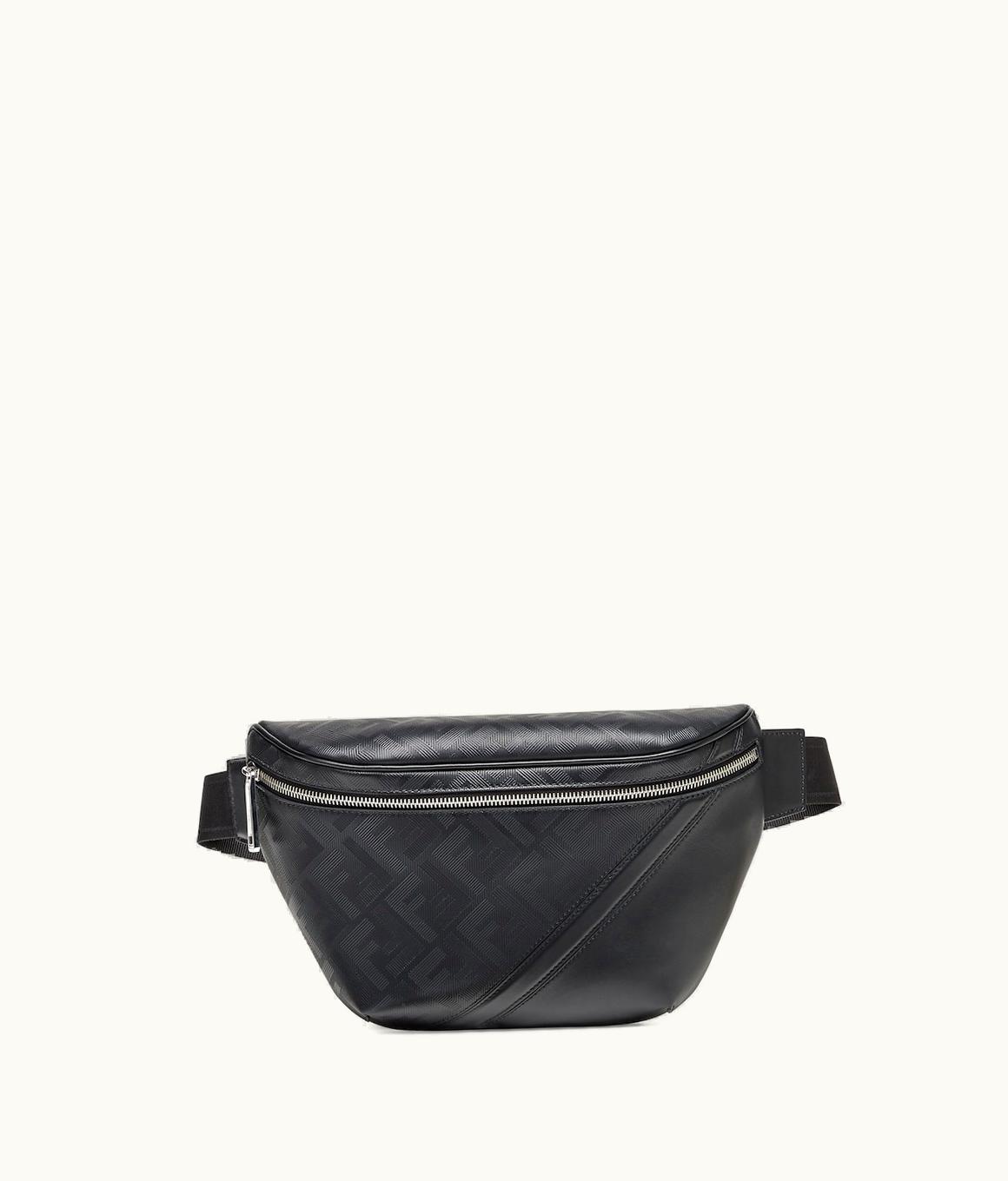 Fendi Fendi Shadow Diagonal Belt Bag - Black Leather Belt Bag