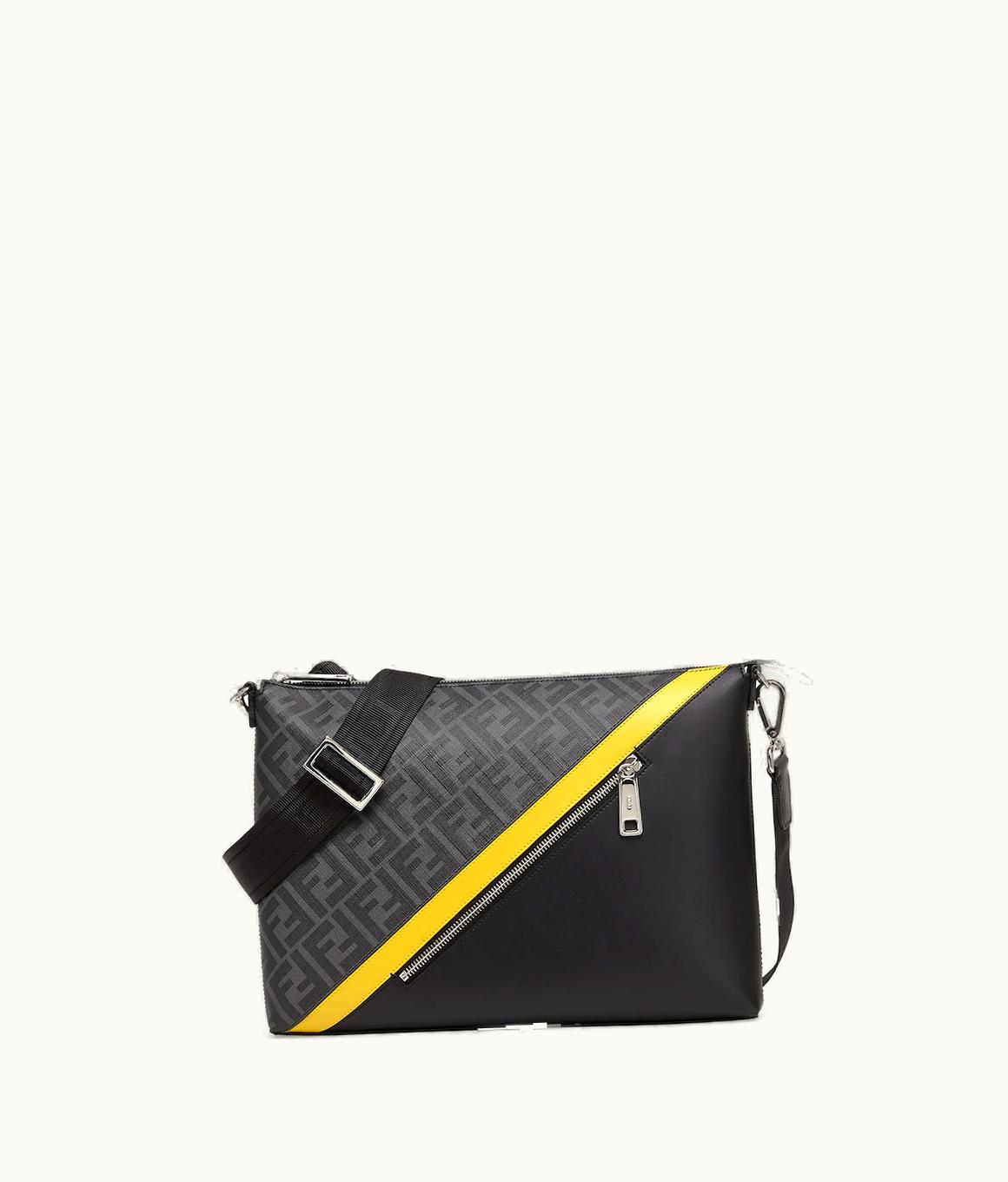 Fendi Fendi Diagonal Messenger - Gray Fabric Bag