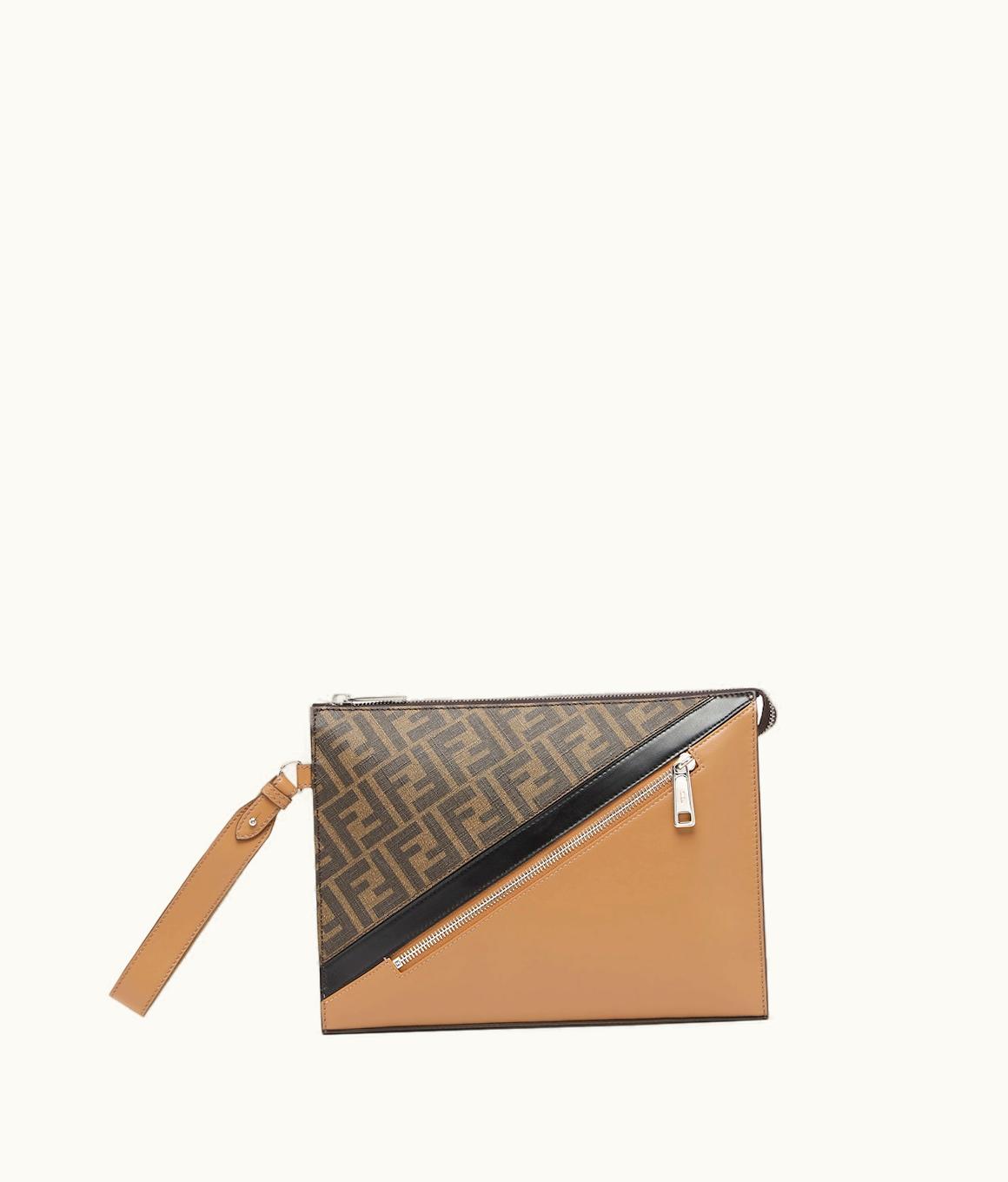 Fendi Fendi Diagonal Clutch - Multicolor Leather Pouch