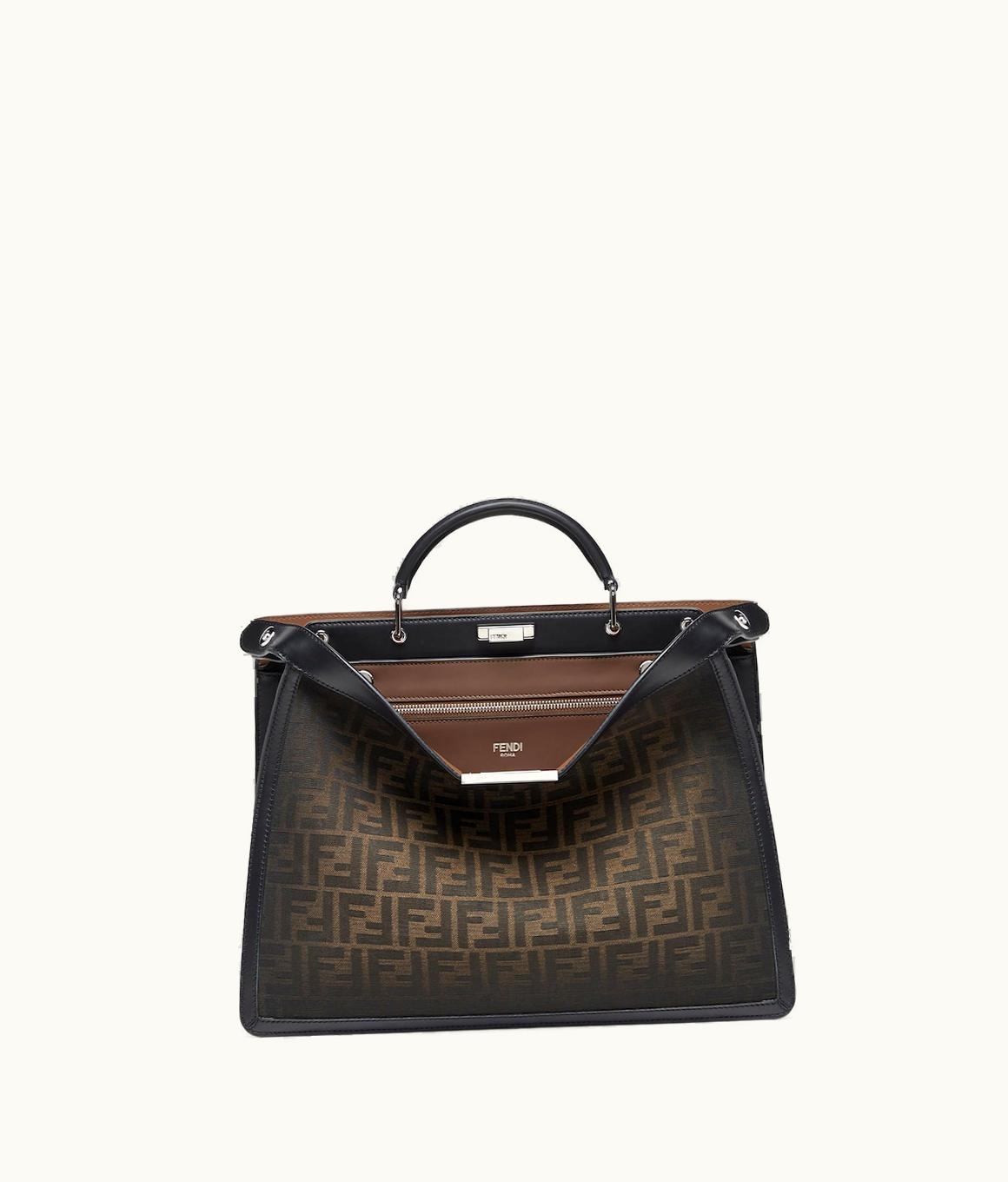 Fendi Fendi Peekaboo Iseeu Medium - Graduated Brown FF Fabric Bag