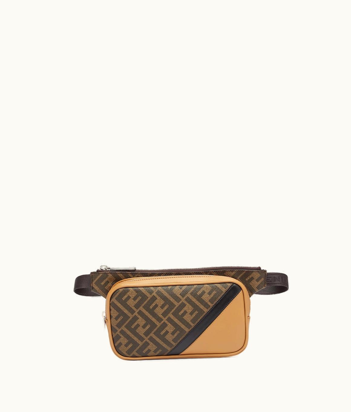 Fendi Fendi Diagonal Belt Bag - Brown FF Fabric Belt Bag