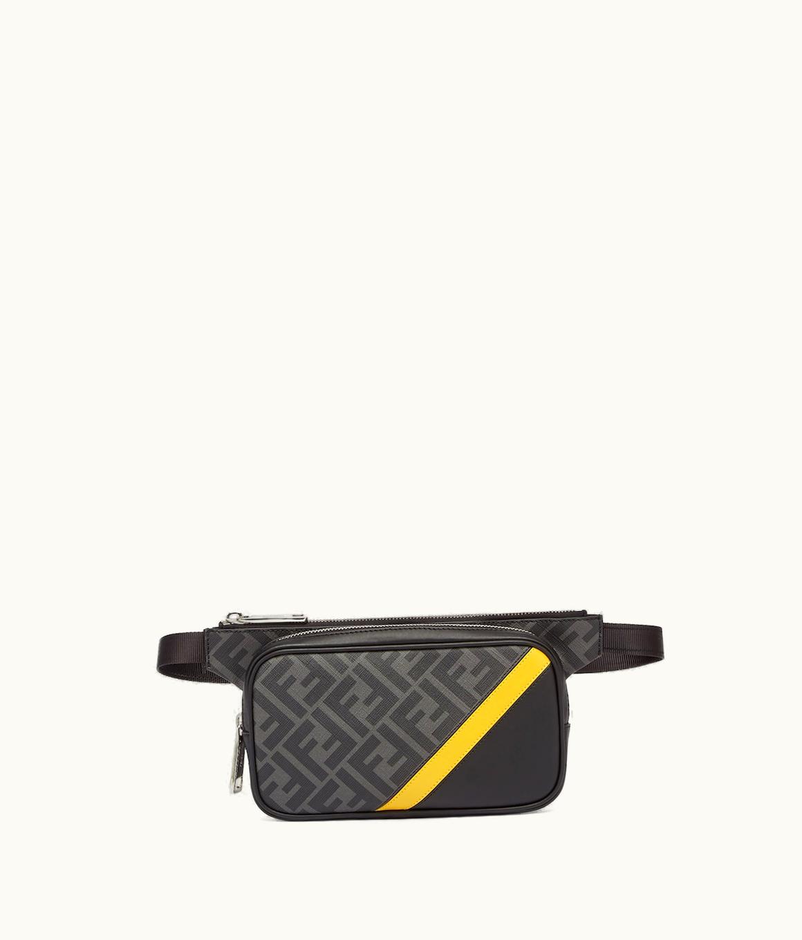 Fendi Fendi Diagonal Belt Bag - Black FF Fabric Belt Bag