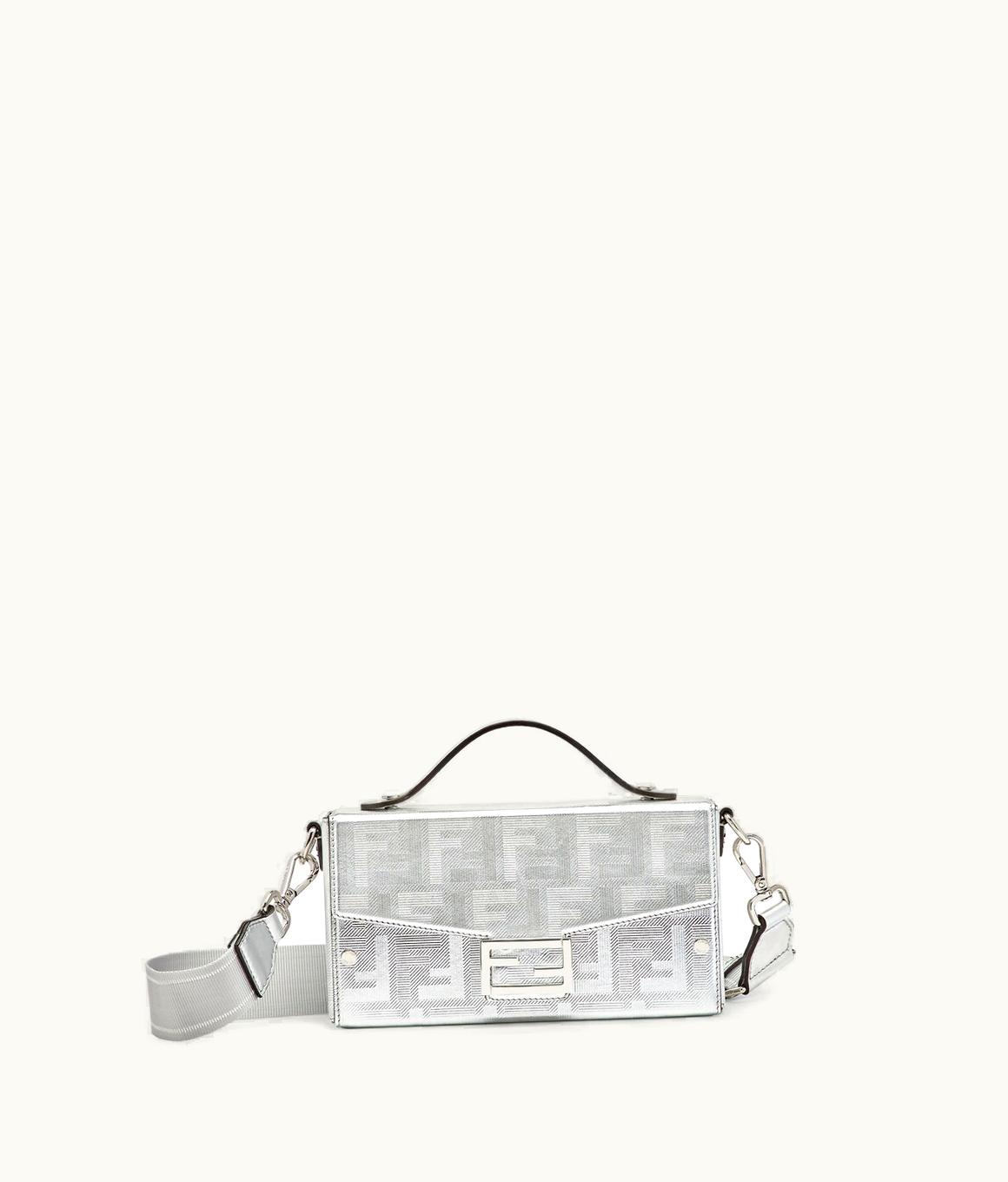 Fendi Fendi Soft Trunk Baguette - Silver Laminated Leather Bag