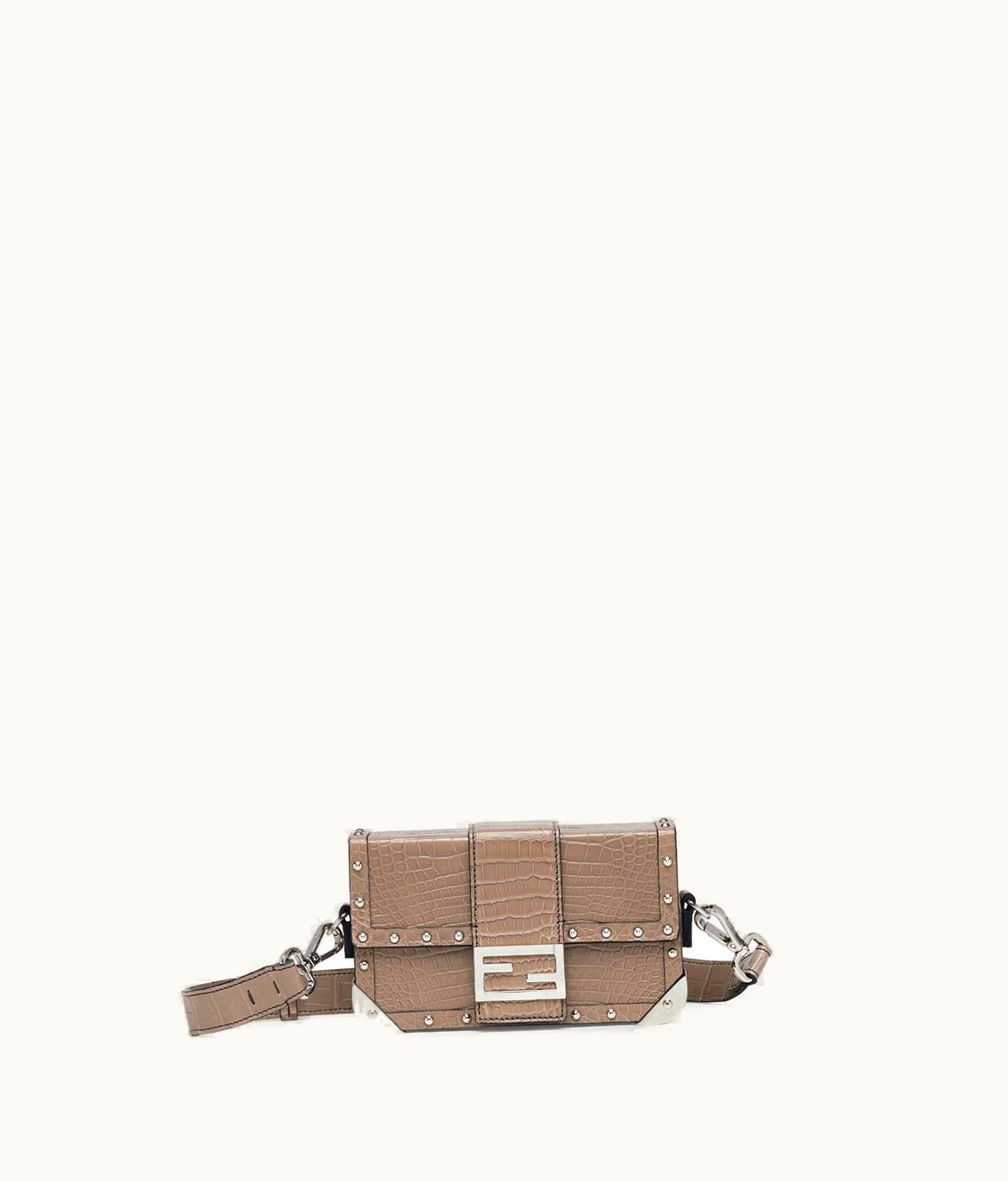 Fendi Fendi Baguette Trunk Mini - Beige Alligator Leather Bag