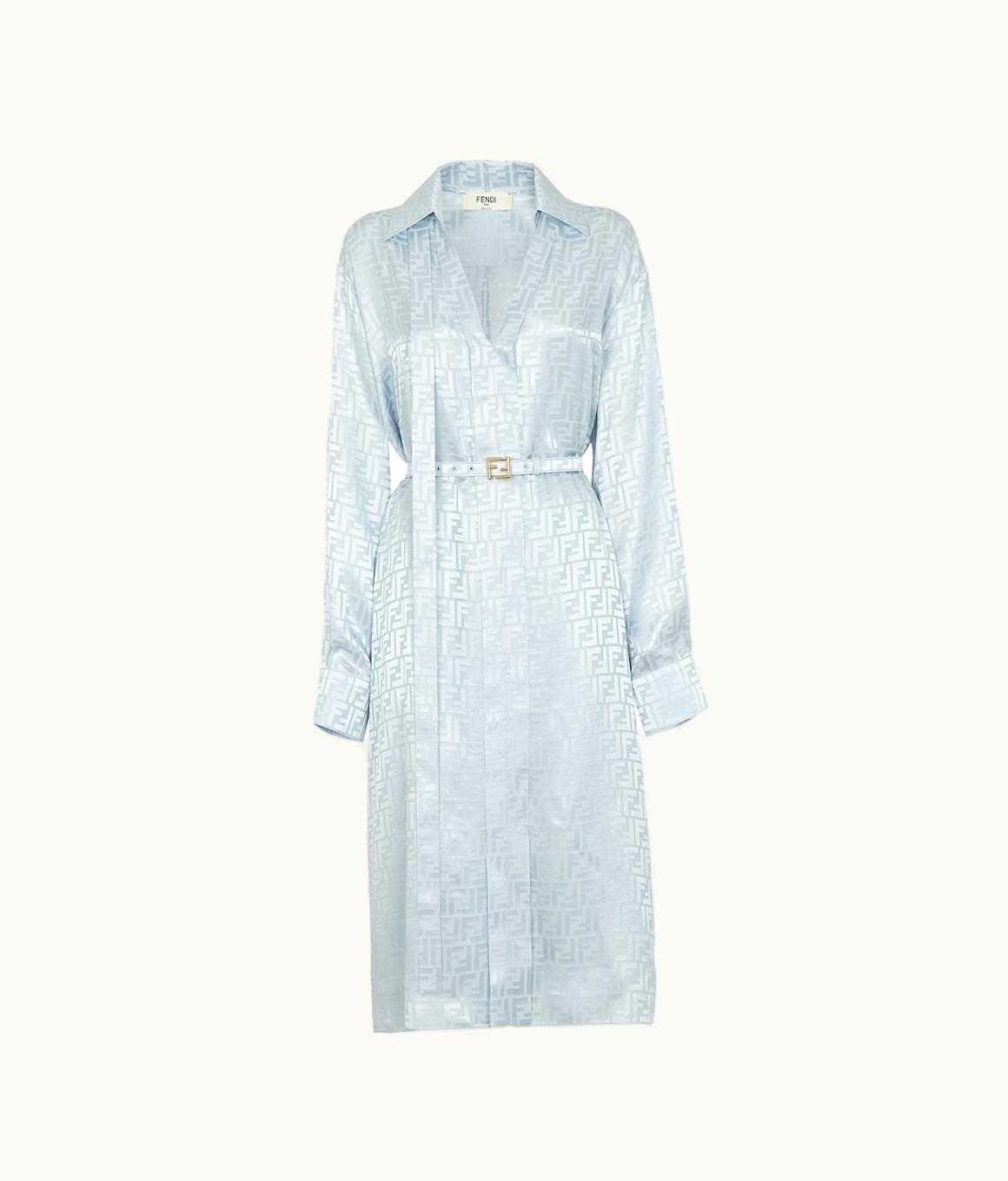 Fendi Fendi Dress - Light Blue FF Satin Crêpe Dress