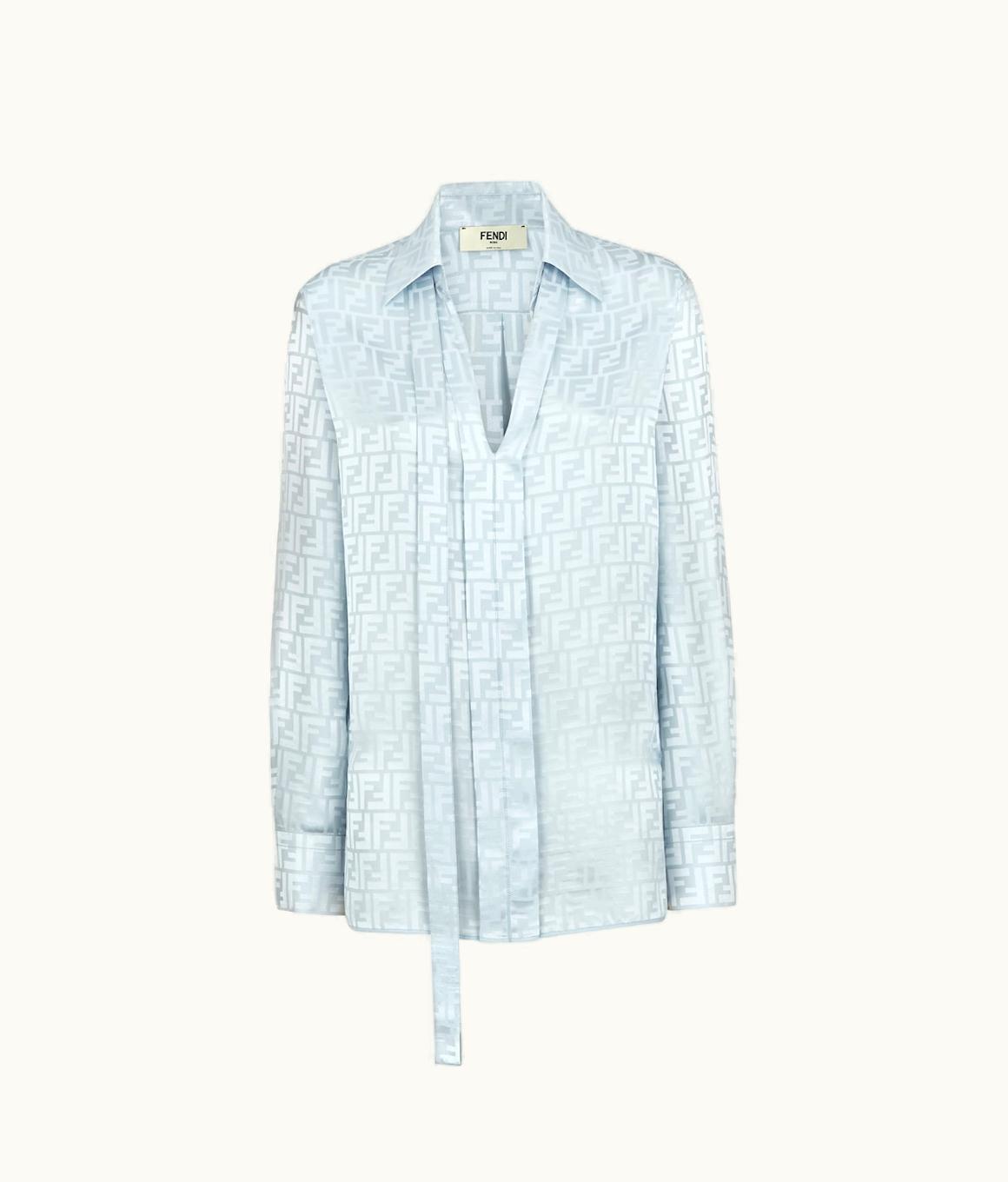 Fendi Fendi Shirt - Light Blue FF Satin Crêpe Shirt