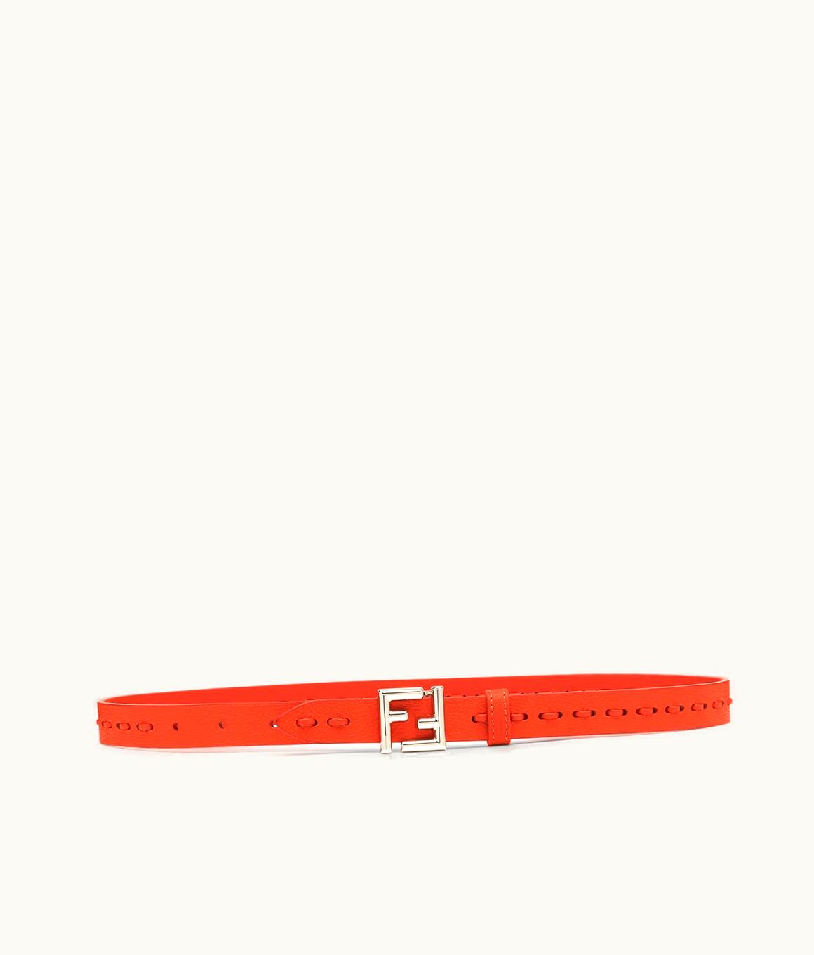 Fendi Fendi FF Belt - Red Selleria Belt With Macro Stitching