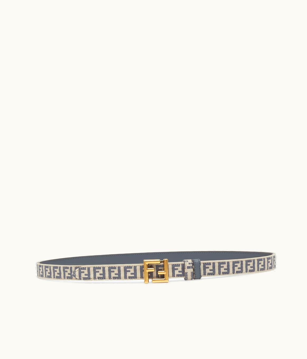 Fendi Fendi FF Belt - Blue Leather Reversible Belt