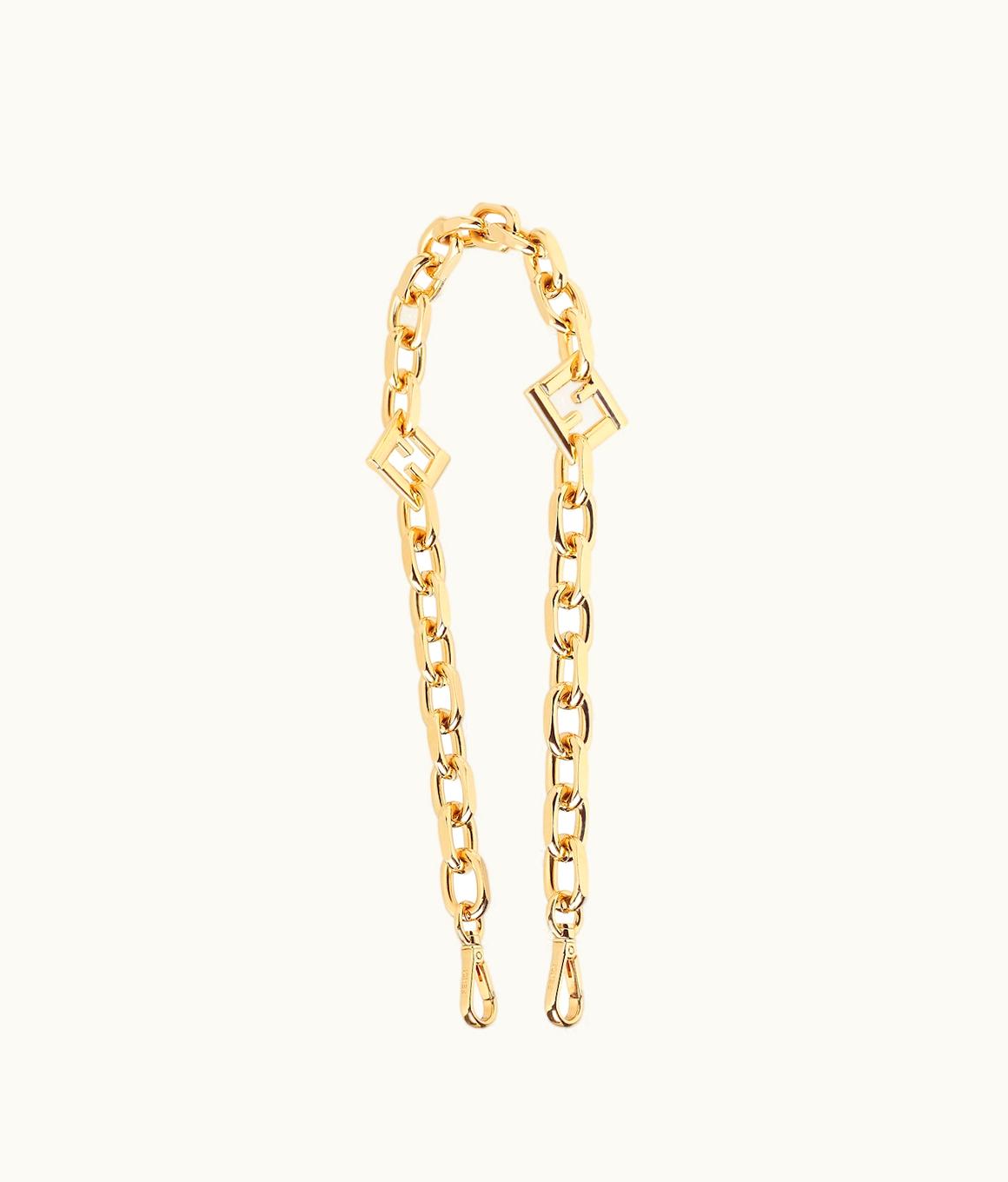 Fendi Fendi FF Diamonds Strap You Metal Chain Shoulder Strap Gold