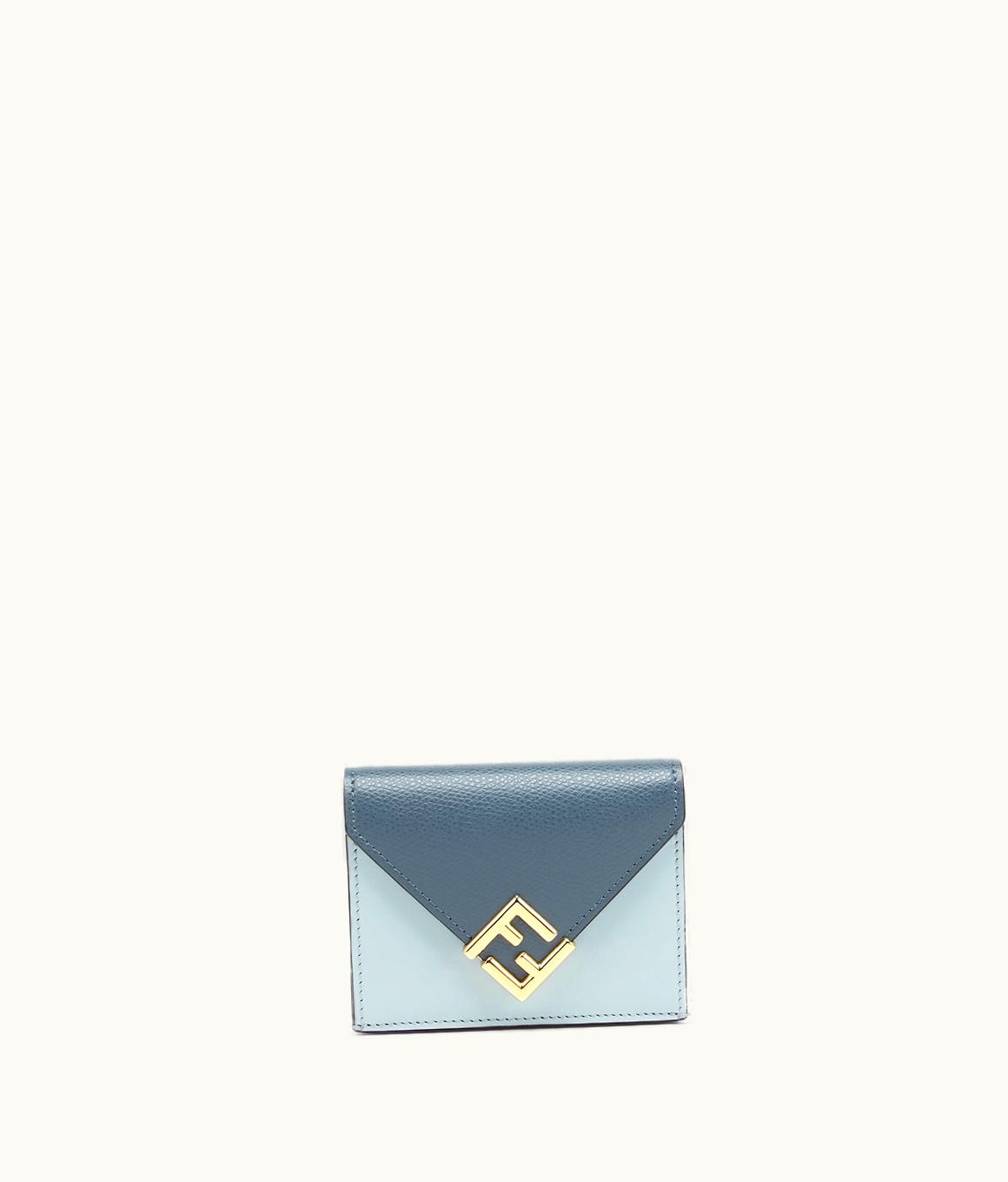 Fendi Fendi FF Diamonds Tri-Fold Wallet - Light Blue Leather