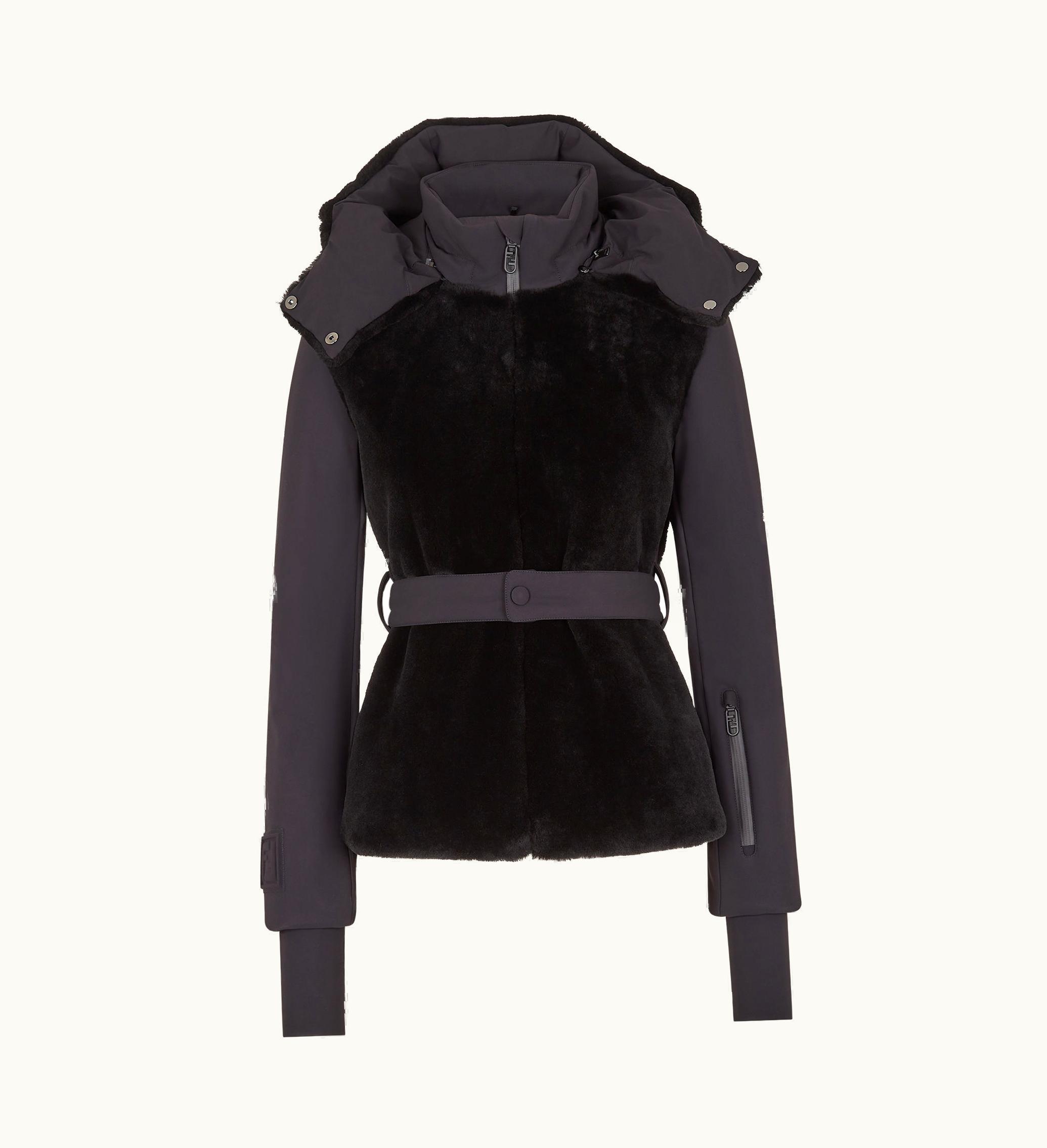 Fendi Fendi Ski Jacket - Black Shearling And Tech Fabric Down Jacket