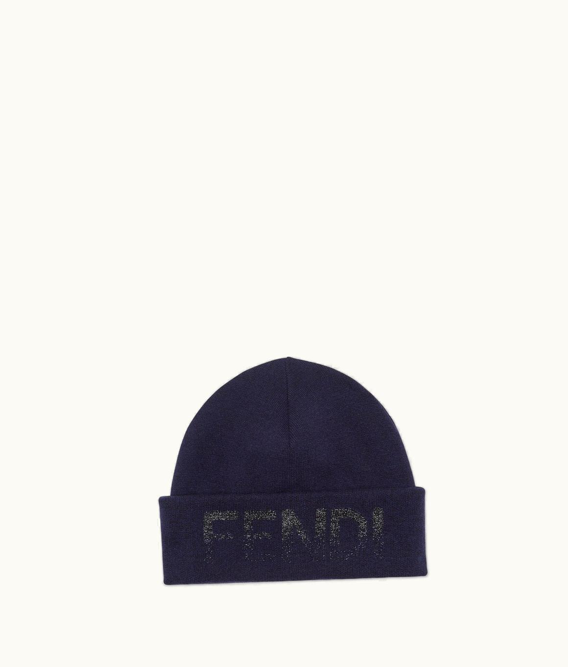 Fendi Fendi Beanie - Blue Wool And Cashmere Hat