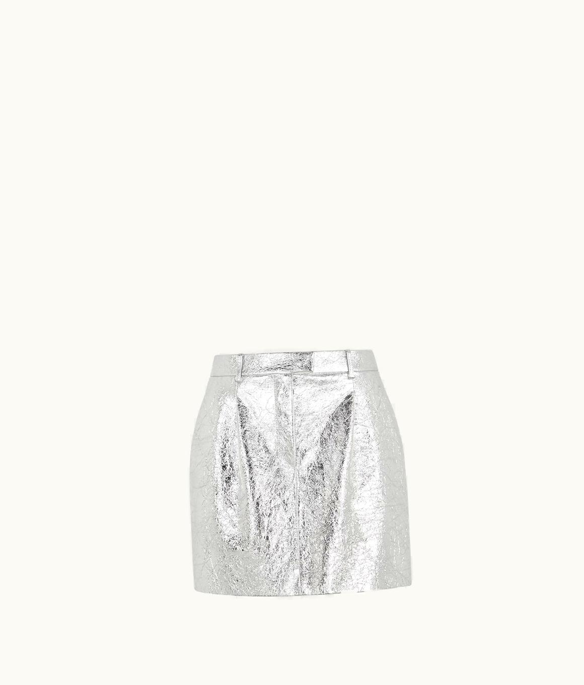 Fendi Fendi Skirt - Mini Skirt In Silver Leather