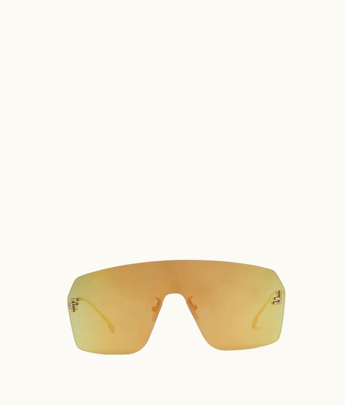 Fendi Fendi First Crystal - Gold Shield Sunglasses