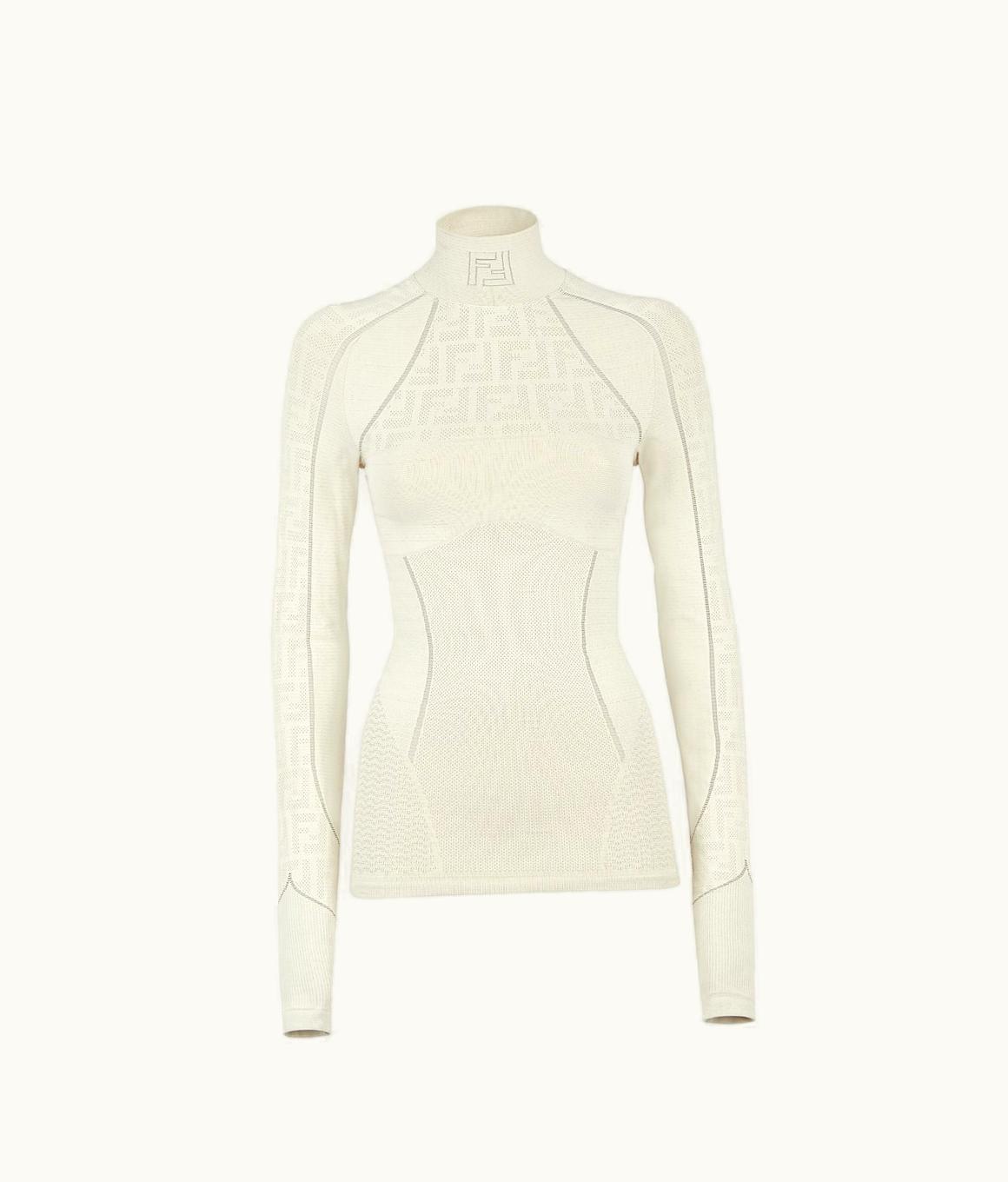 Fendi Fendi Ski Sweater - White Tech Fabric Sweater