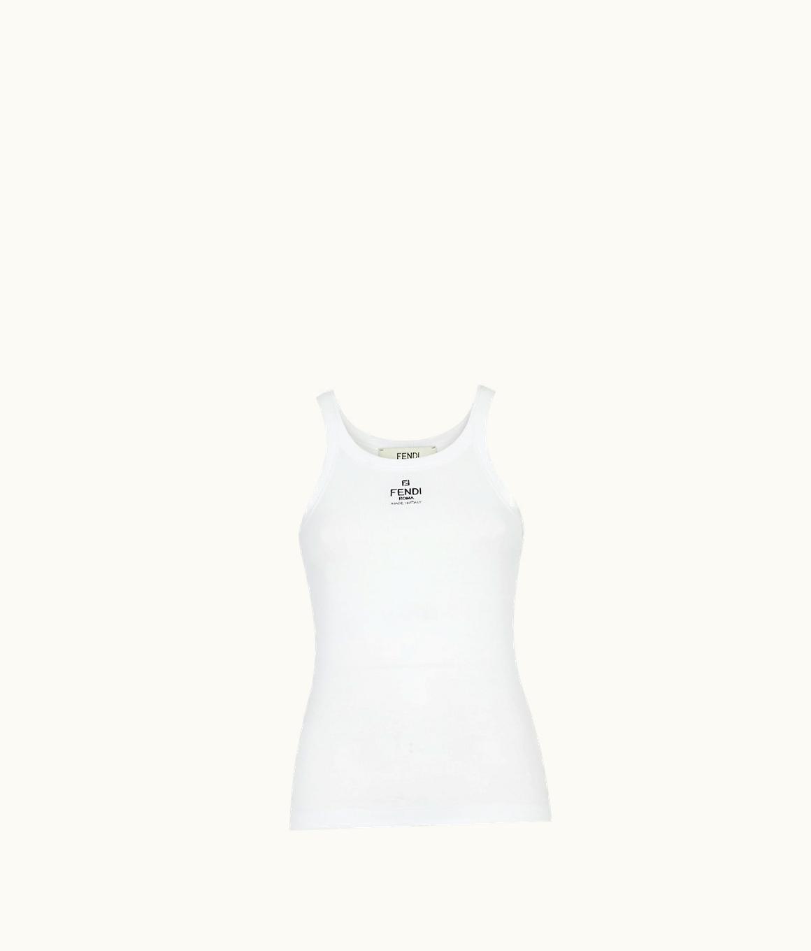 Fendi Fendi Roma Sleeveless Cotton Top White