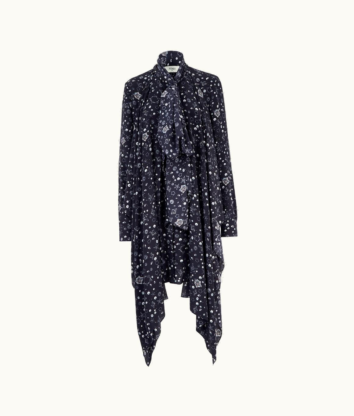 Fendi Fendi Dress - Blue Crêpe De Chine Dress