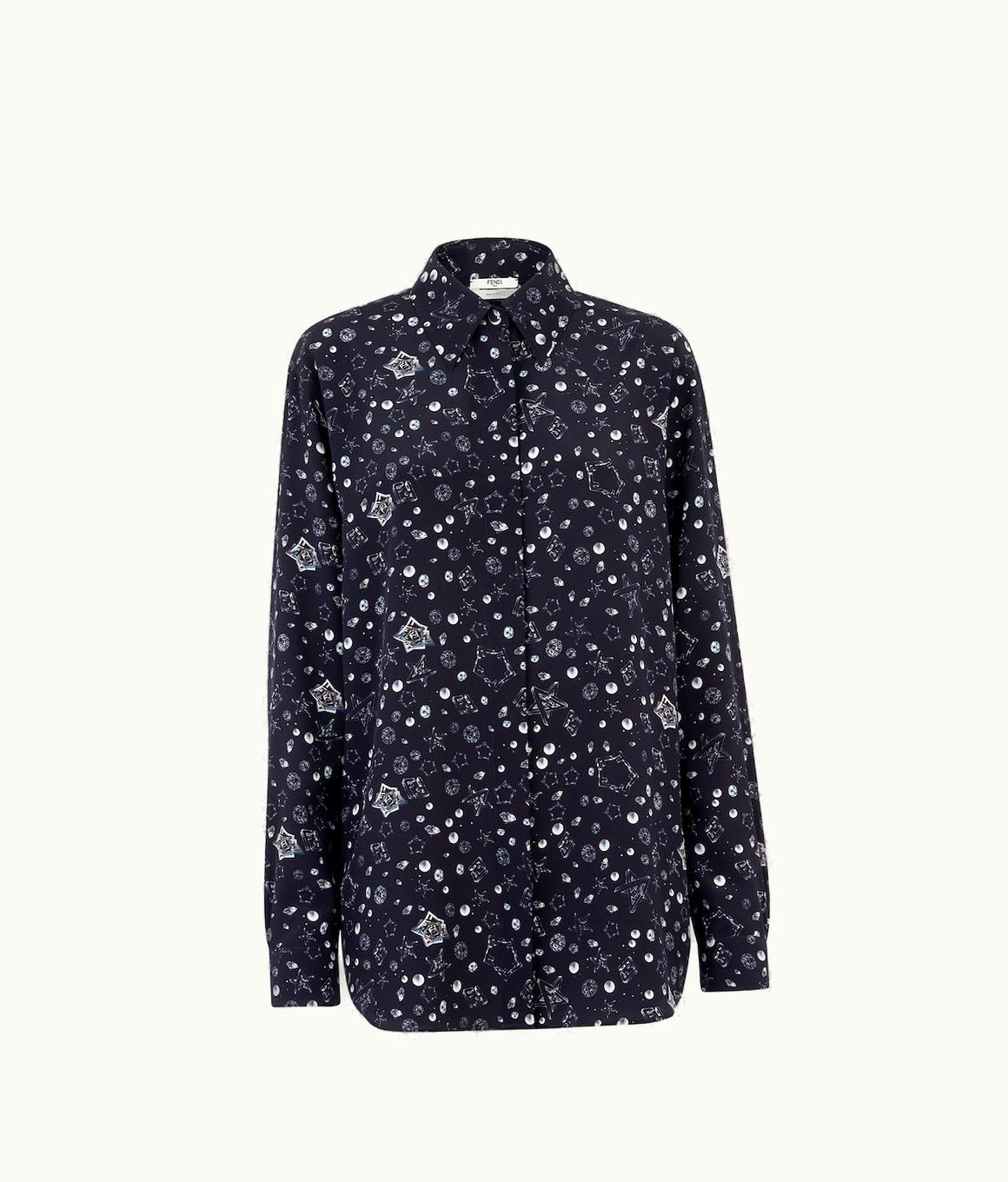Fendi Fendi Shirt - Blue Crêpe De Chine Shirt