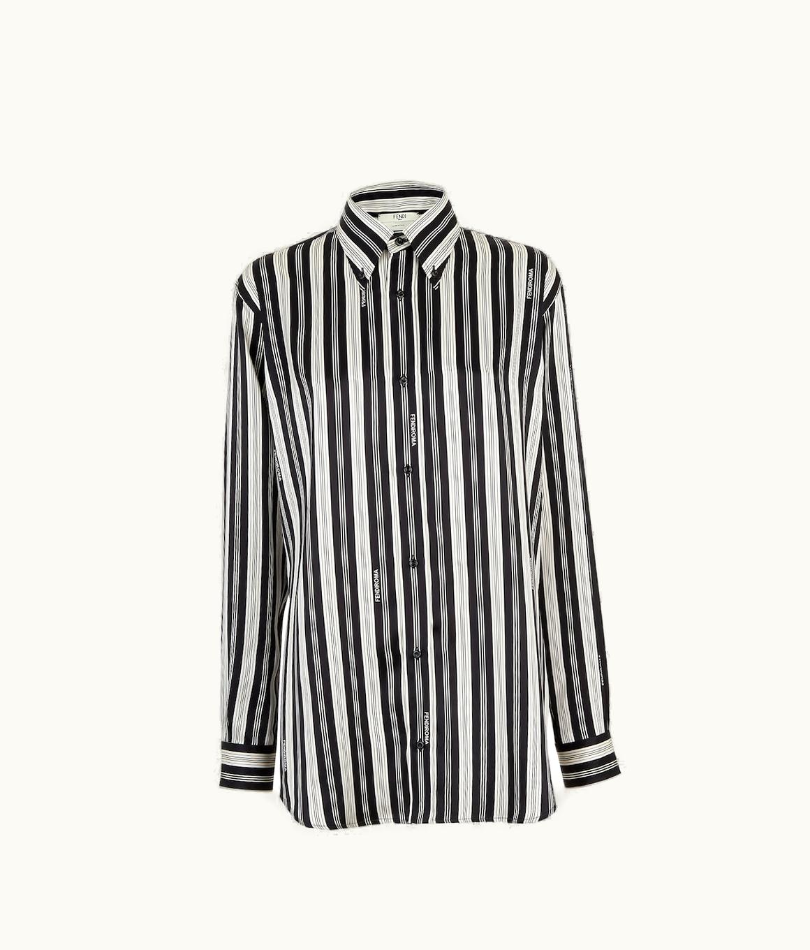 Fendi Fendi Shirt - Black And White Striped Silk Shirt
