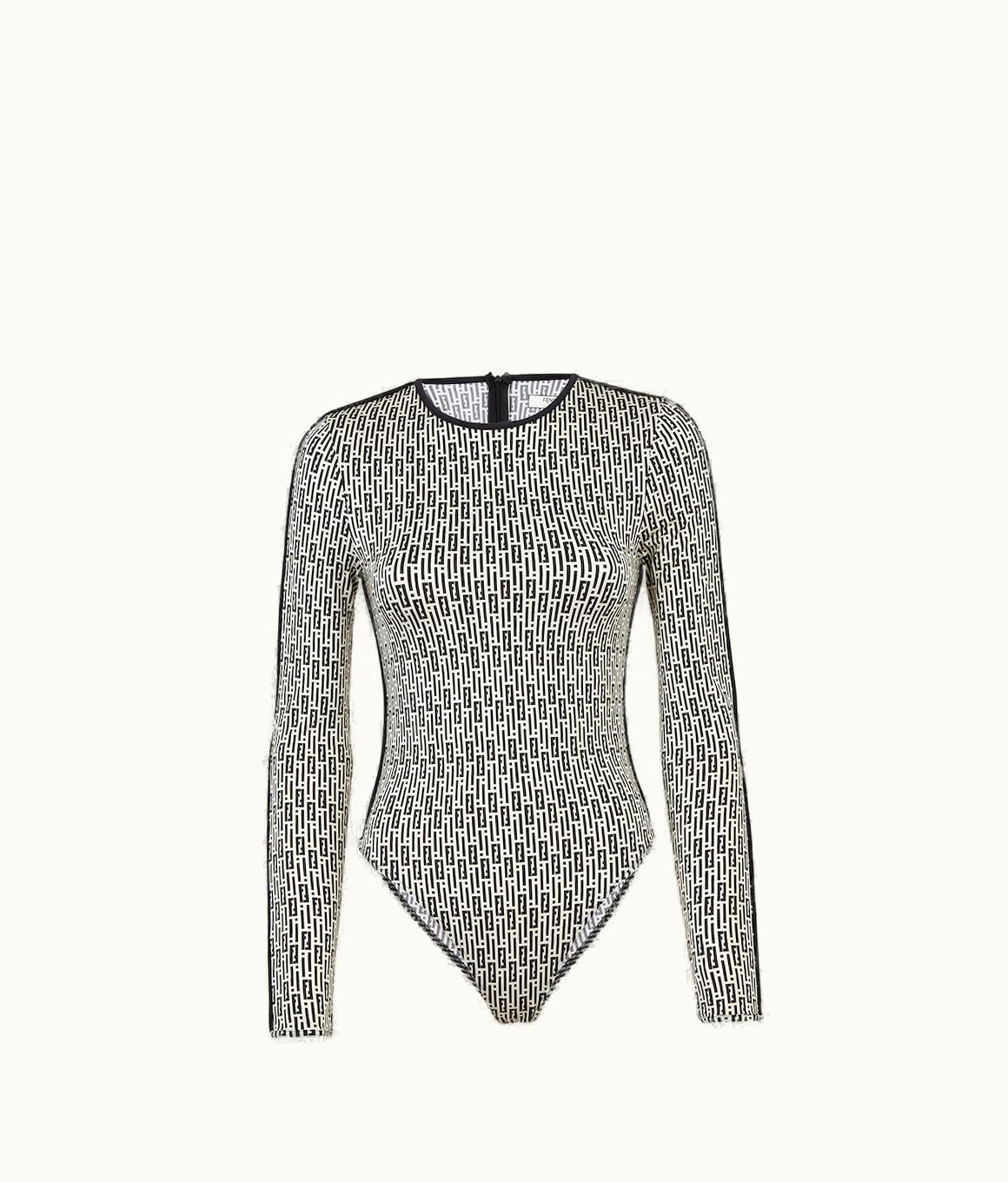 Fendi Fendi Bodysuit - Black And White Printed Lycra® Body