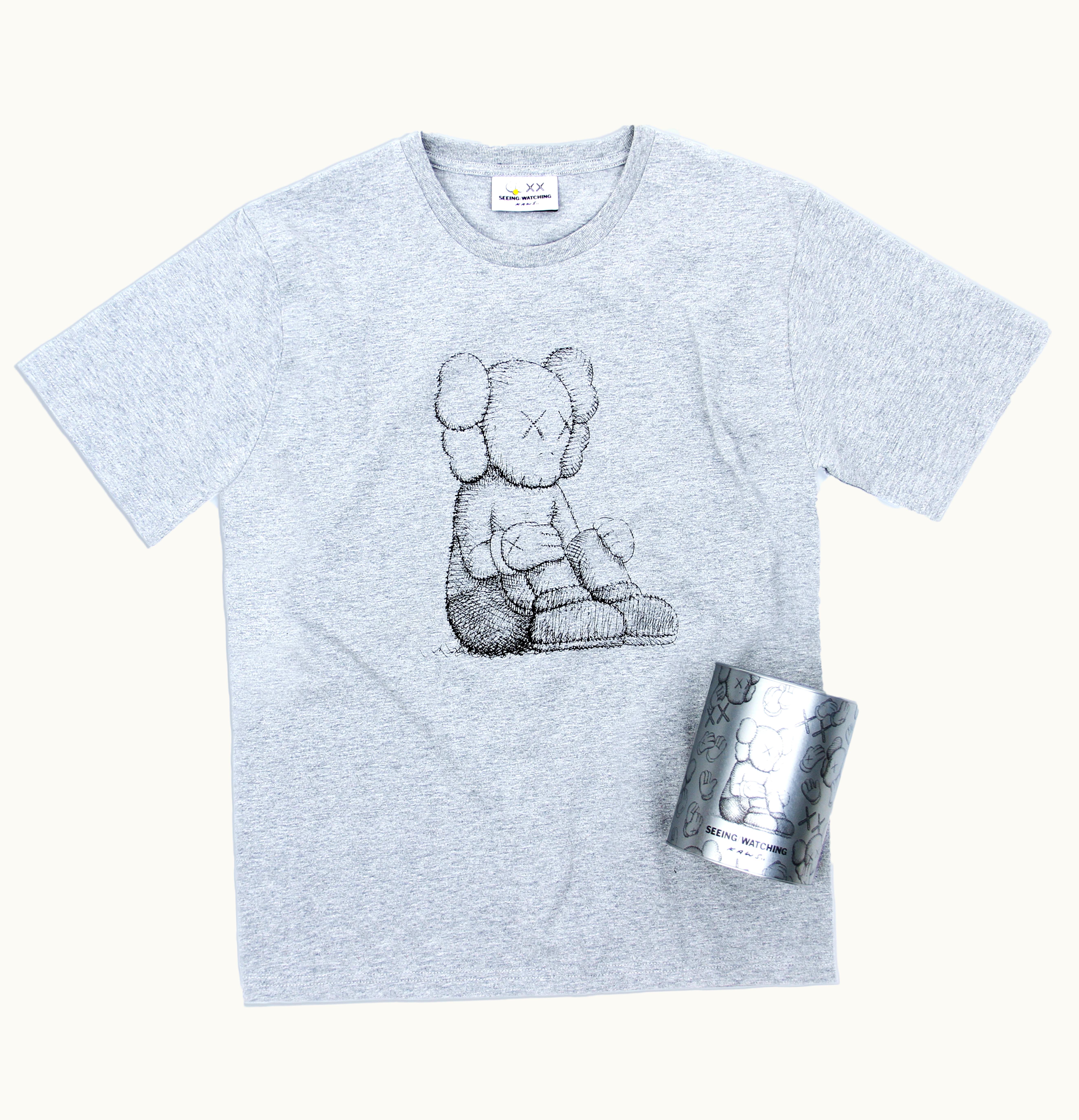 KAWS Kaws Seeing Watching Companion Canned Tee Grey