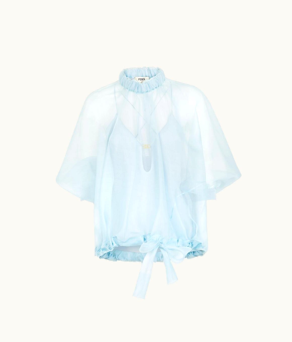 Fendi Fendi Top - Light Blue Silk Organza Top