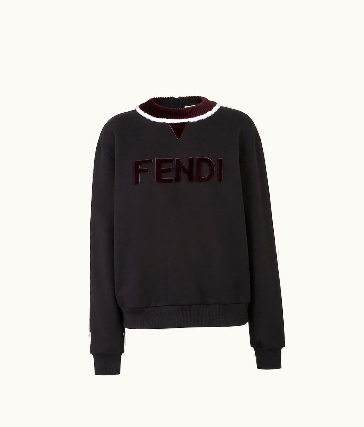 Fendi Fendi Sweatshirt - Black Jersey And Mink Sweatshirt
