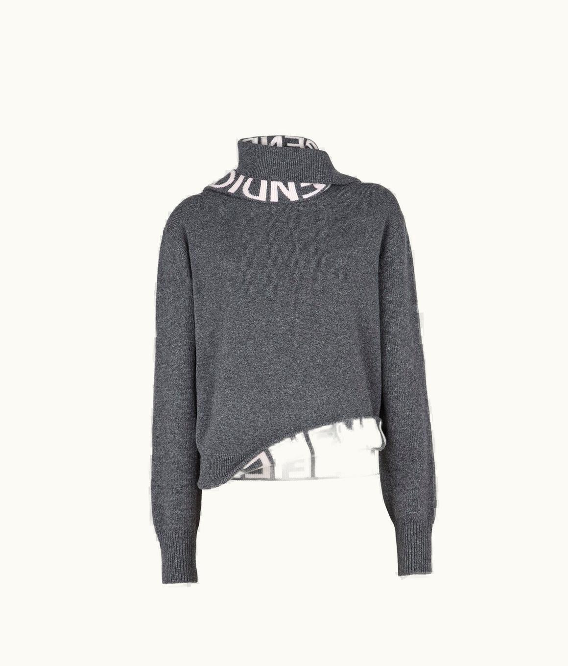 Fendi Fendi Sweater - Gray Cashmere And Wool Pullover