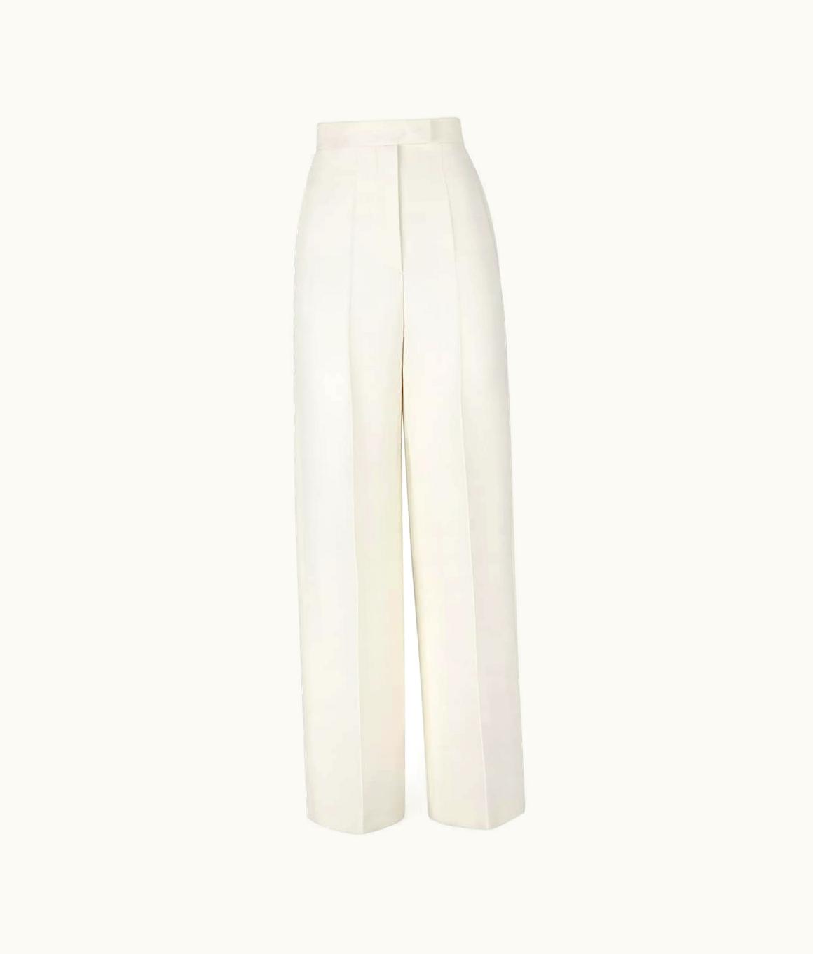 Fendi Fendi Pants - White Wool And Silk Pants