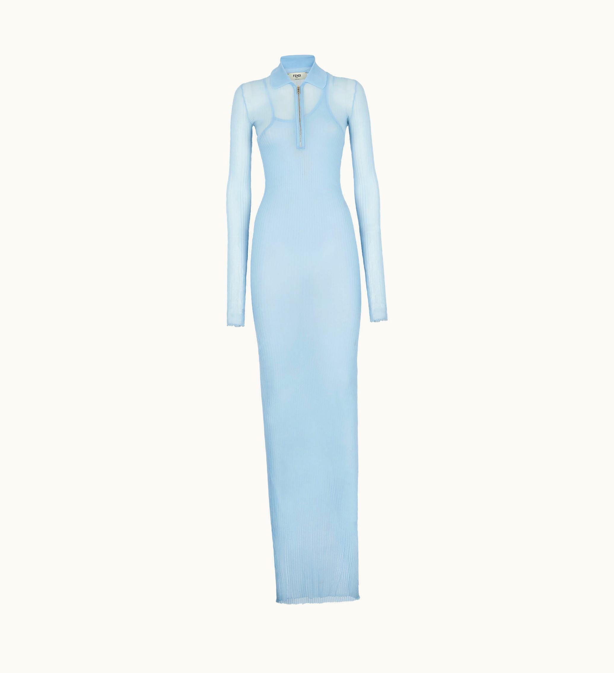 Fendi Fendi Dress - Light Blue Silk Knit Dress