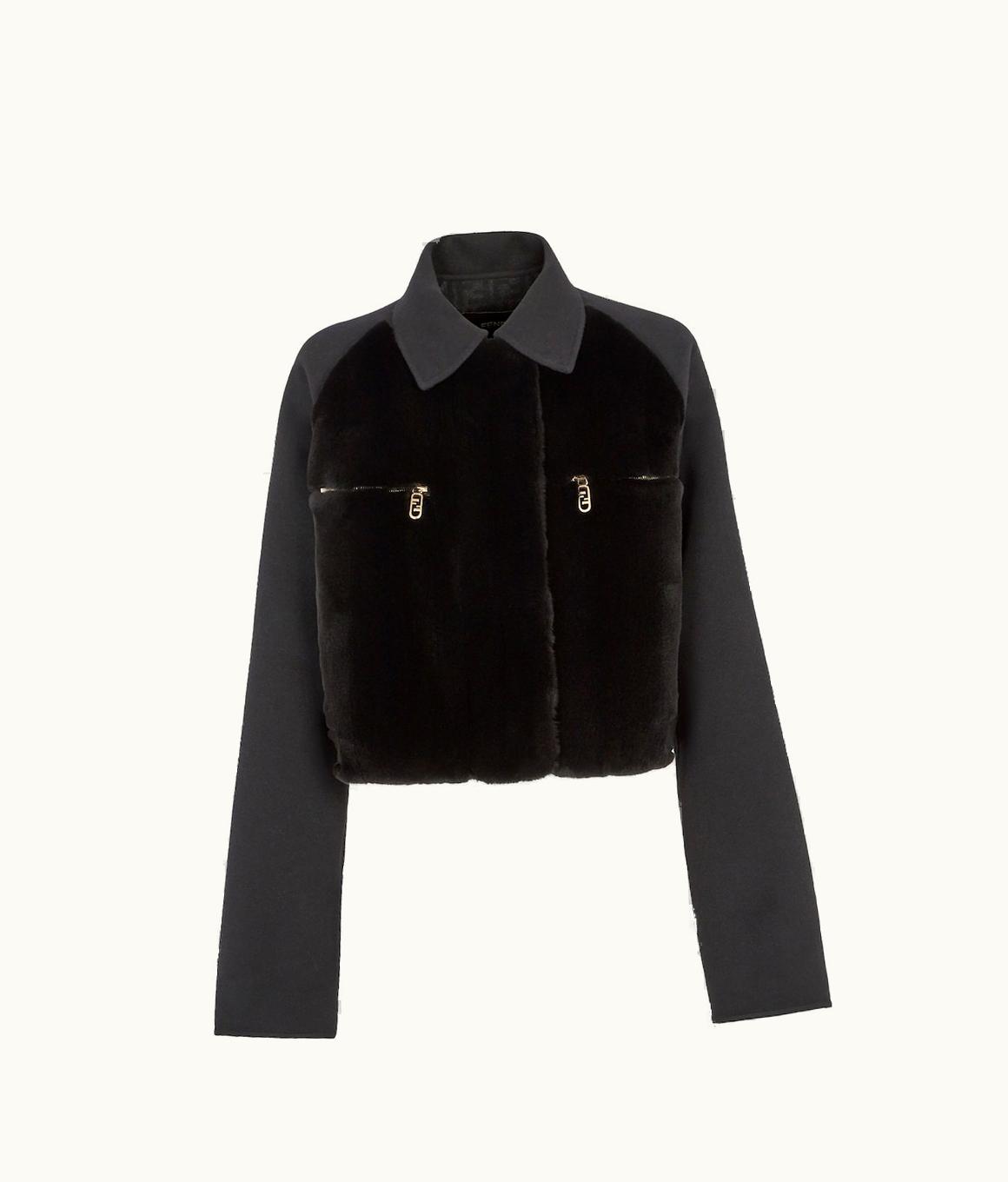 Fendi Fendi Jacket - Black Wool And Mink Jacket