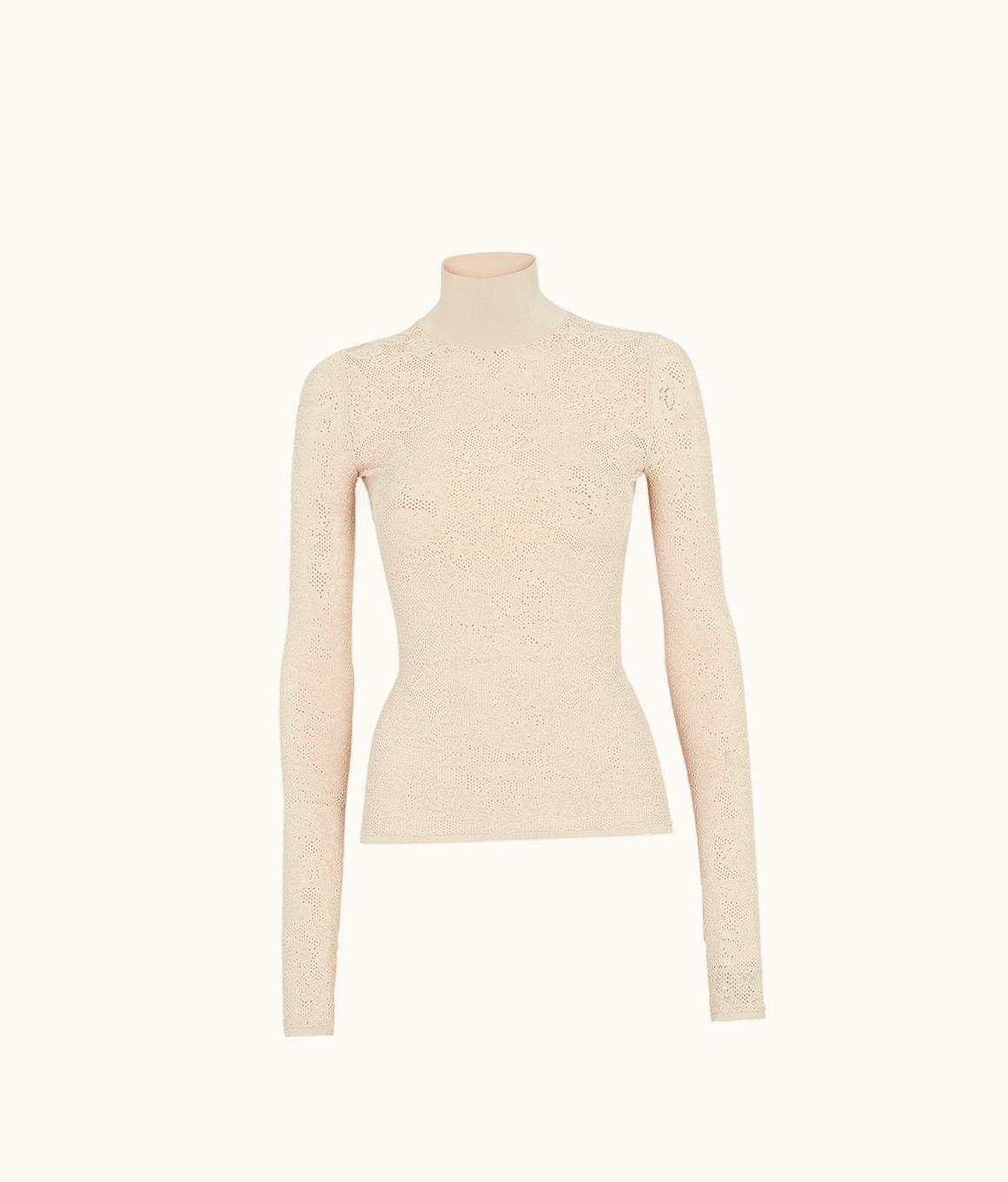 Fendi Fendi Sweater - Beige Embroidered Viscose Jumper