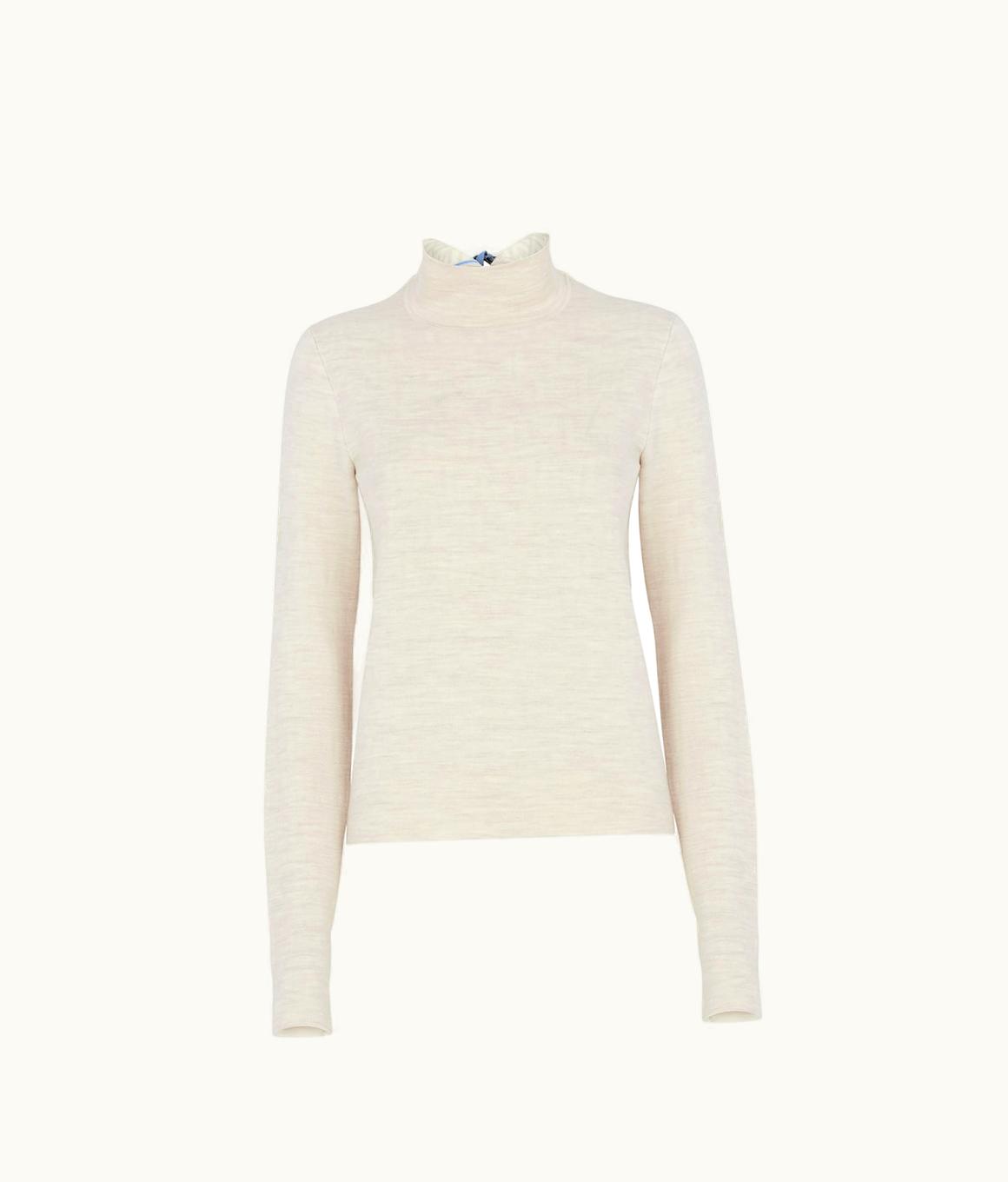 Fendi Fendi Double-Faced Pullover Wool Sweater Beige