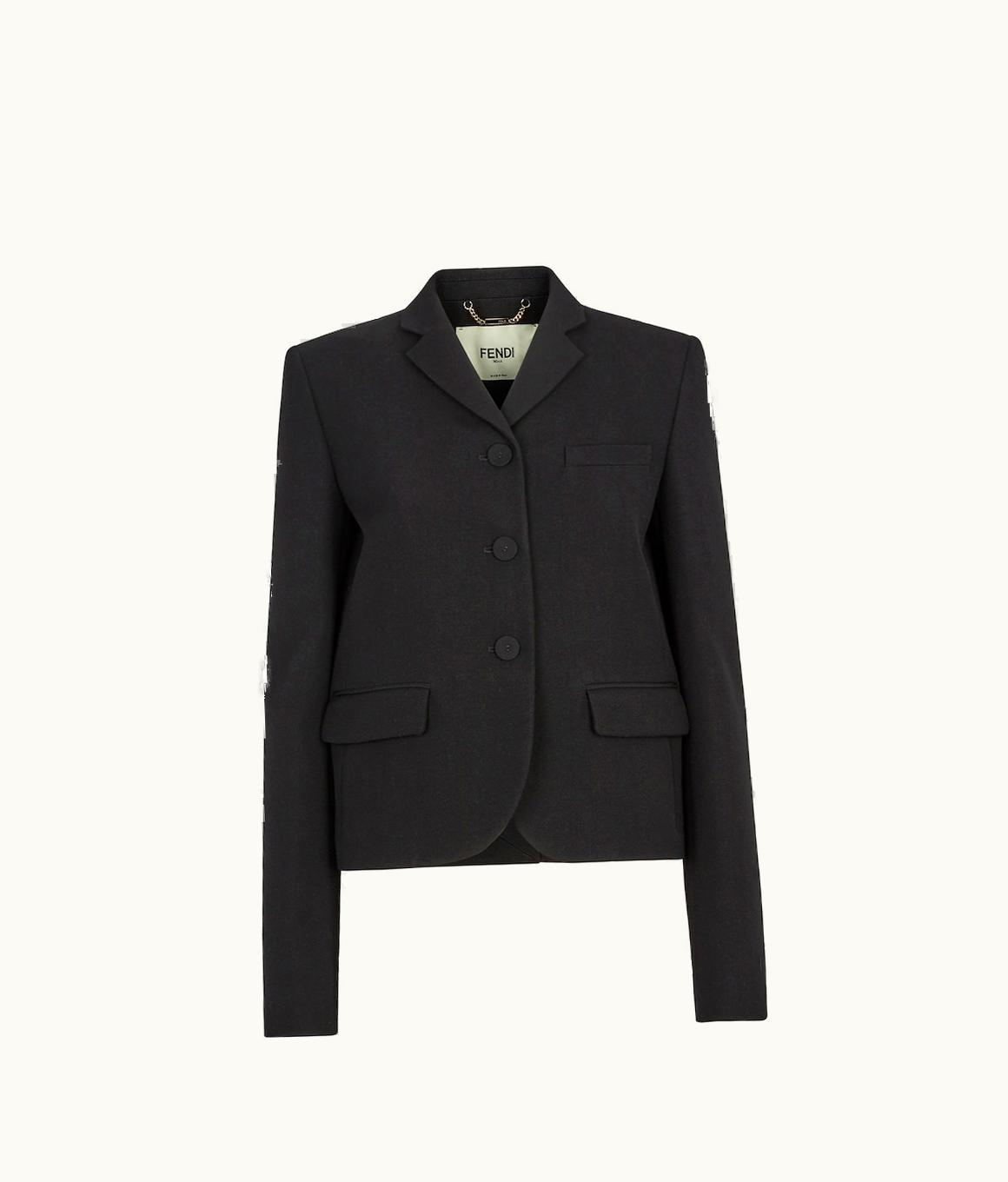 Fendi Fendi Jacket - Black Grain De Poudre Wool Jacket